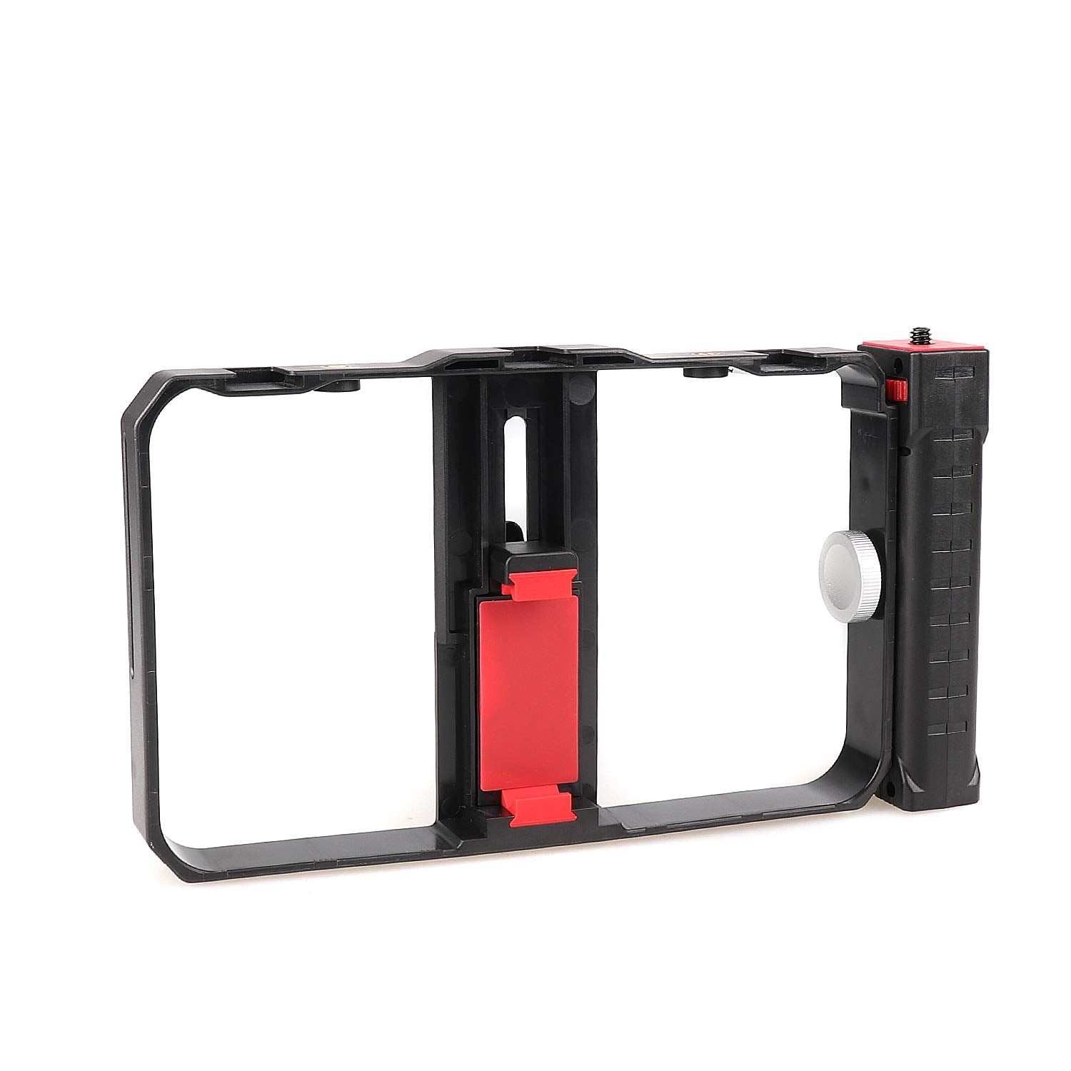Focusfoto Smartphone Video Rig Camera Cage Mount Holder Stabilizer (Removable Handle Grip Version) With By-Mm1 Microphone Mic + 49 Led Light Kit For Mobile Phone Iphone Filmmaking Videomaker