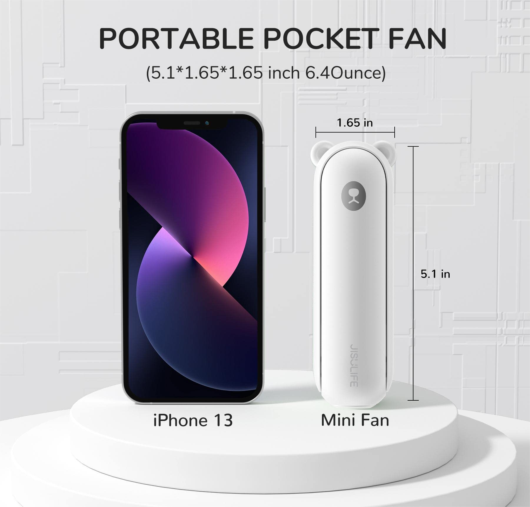 Jisulife Handheld Fan With 4500 Mah Powerbank Max 37 Hours Runtime, Pocket Portable Battery Operated