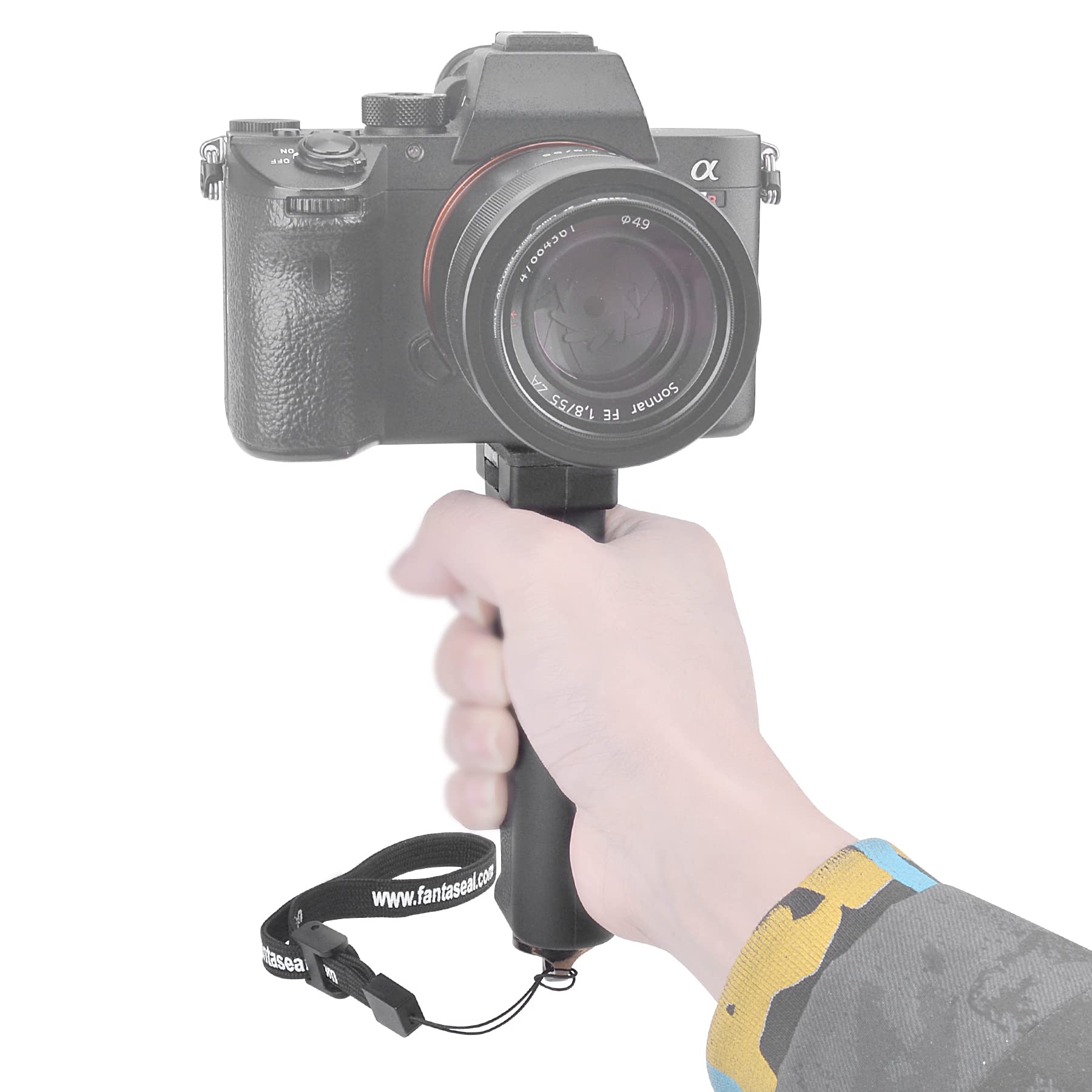 Fantaseal Universal Ergonomic Dslr Mirrorless Camera Camcorder Monocular Hand Grip Stabilizer, Portable Handheld Selfie Stick, Long Focus Lens Video Light Holder Mount For Youtube Tiktok Vlogging Starter Kit