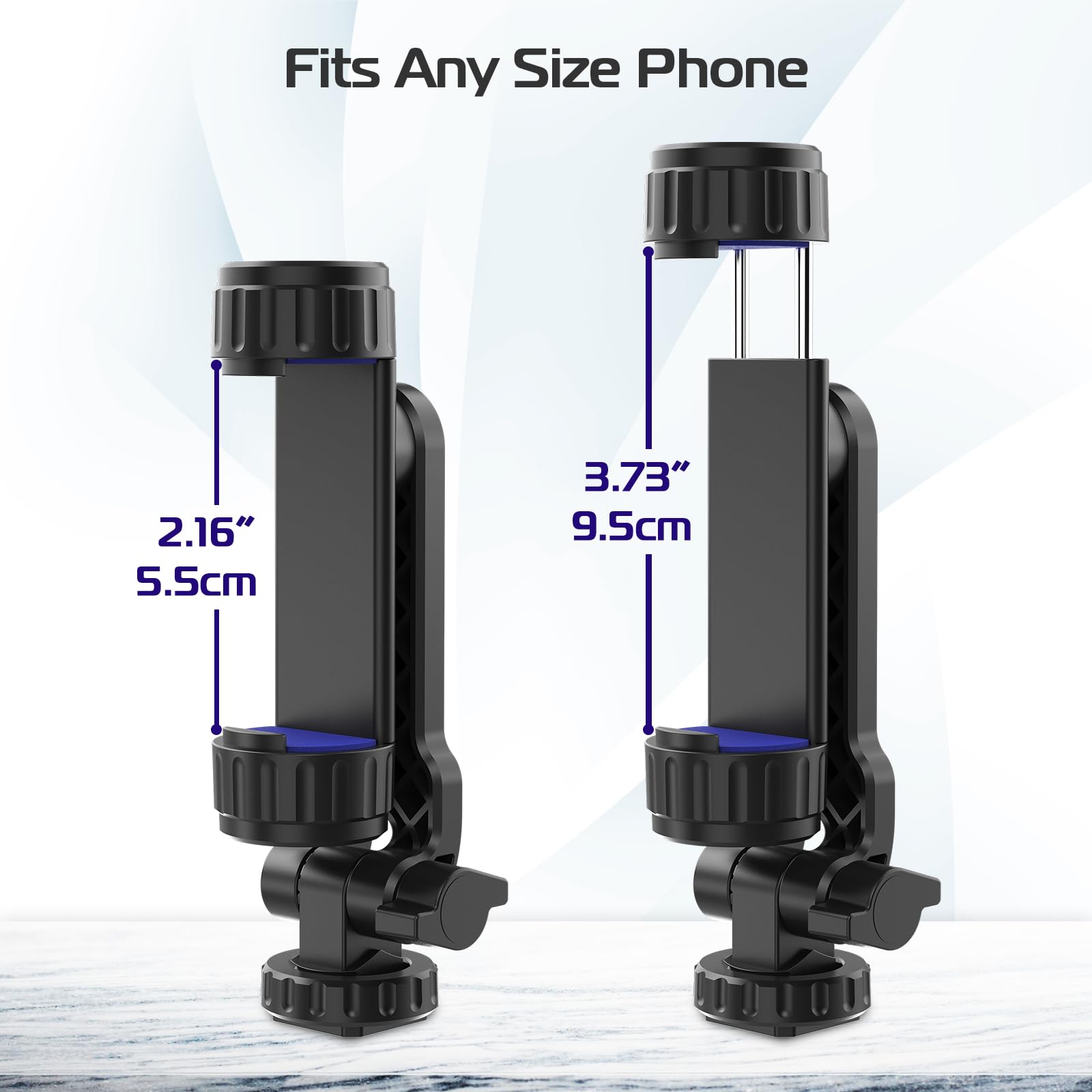 Kaitezenz Cell Phone Tripod Mount, Universal Tripod Phone Mount With 2 Cold Shoes, 360° Rotates 180° Tilts Camera Hot Shoe Phone Mount Smartphone Tripod Holder Adapter For Iphone Samsung All Phone