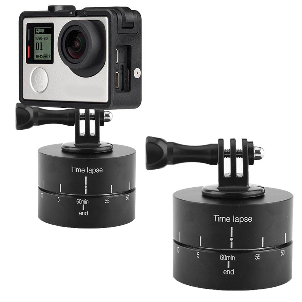 Kadimendium Rotating Tripod, Time Lapse Mount Metal 60 Minutes 360° Clockwise Setting Direction Black For Cameras
