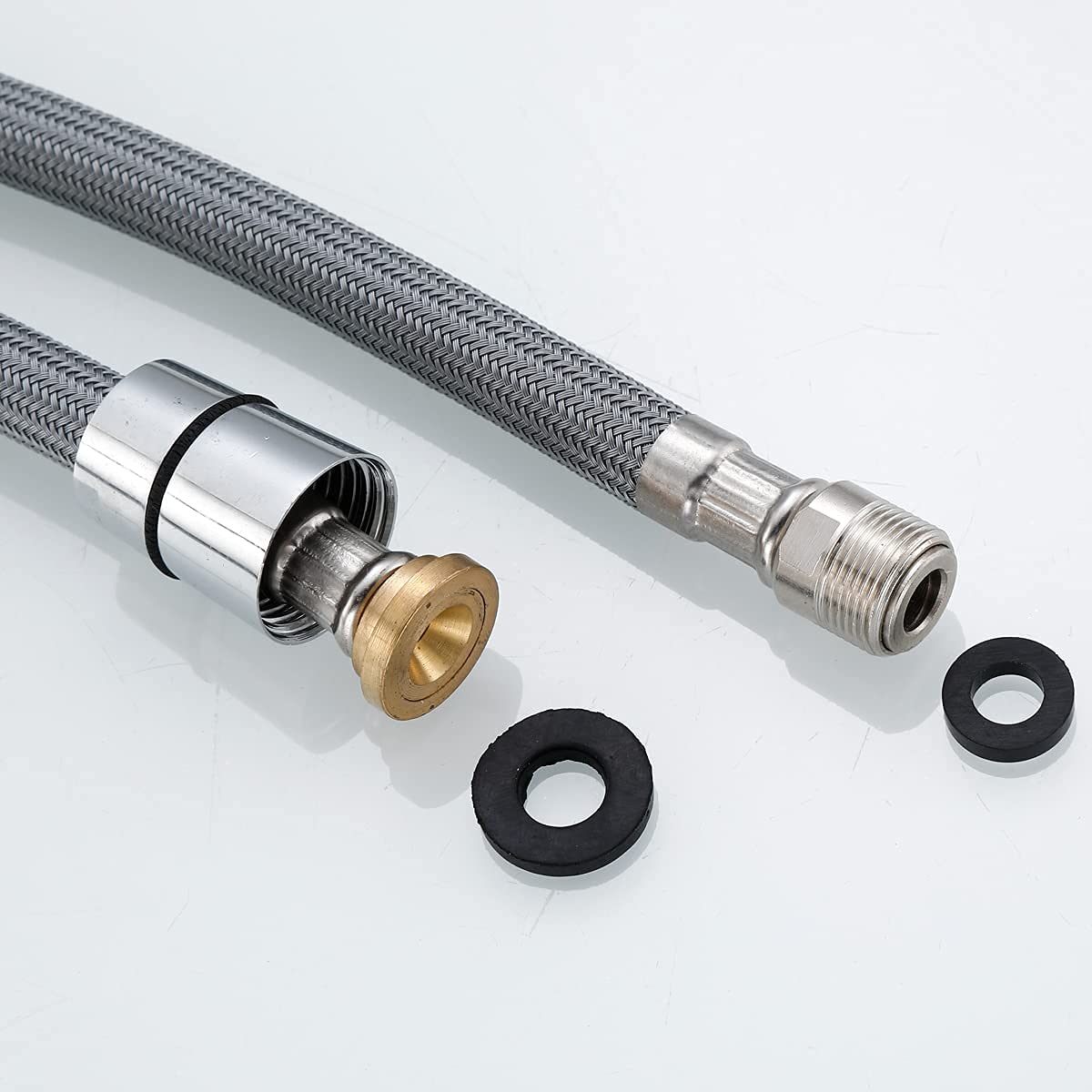 Gnimauhz Kitchen 59-Inch Or 150Cm Pull Down Sink Faucet Replacement Pull Out Spray Head Hose Nylon Material, 1.5 Meters