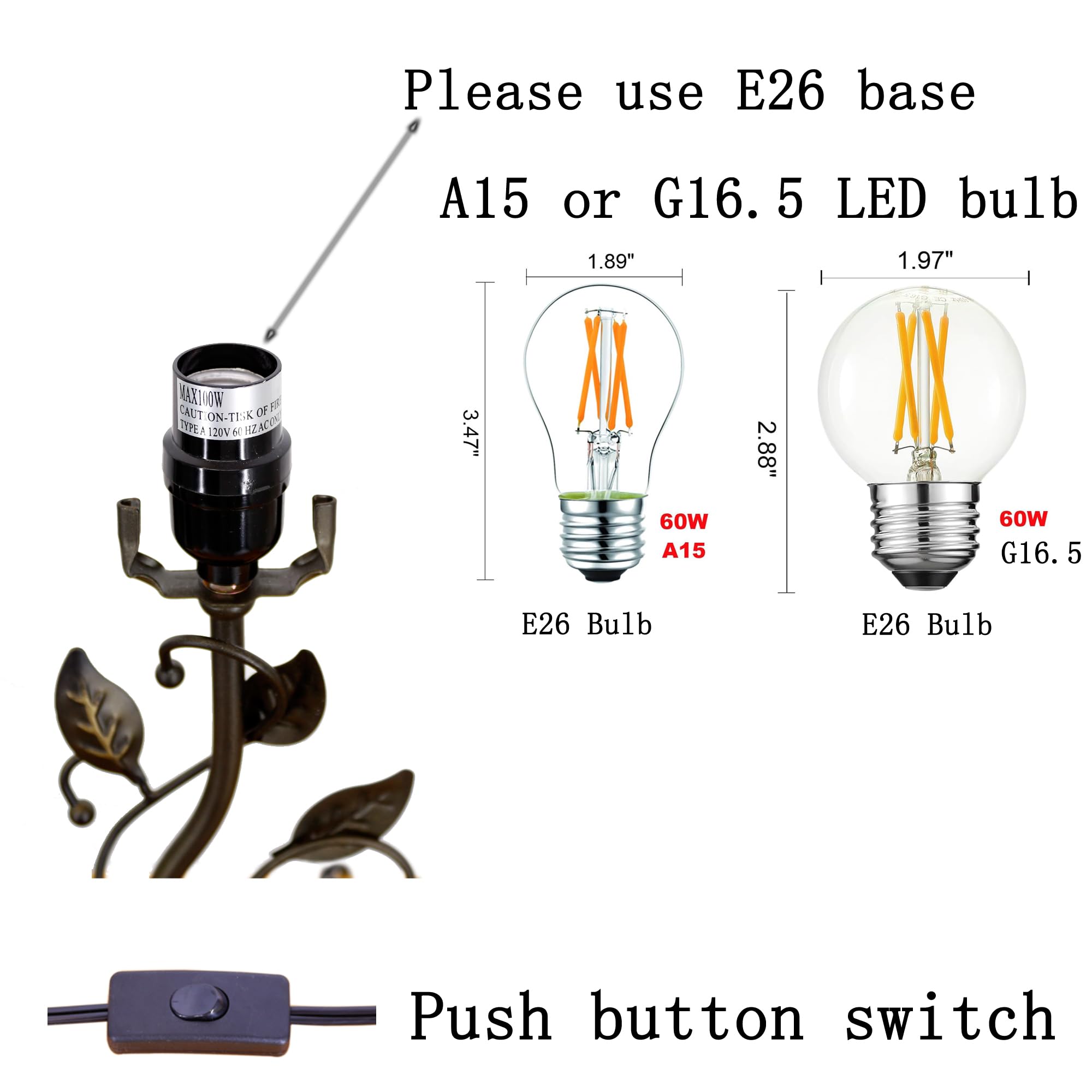 L-Juicwe Farmhouse Table Lamp Antique Resin Metal Leaf Base Traditional Rustic Mid-Century Desk Lamp 22.5 Inch Tall For Living Room Office Bedroom