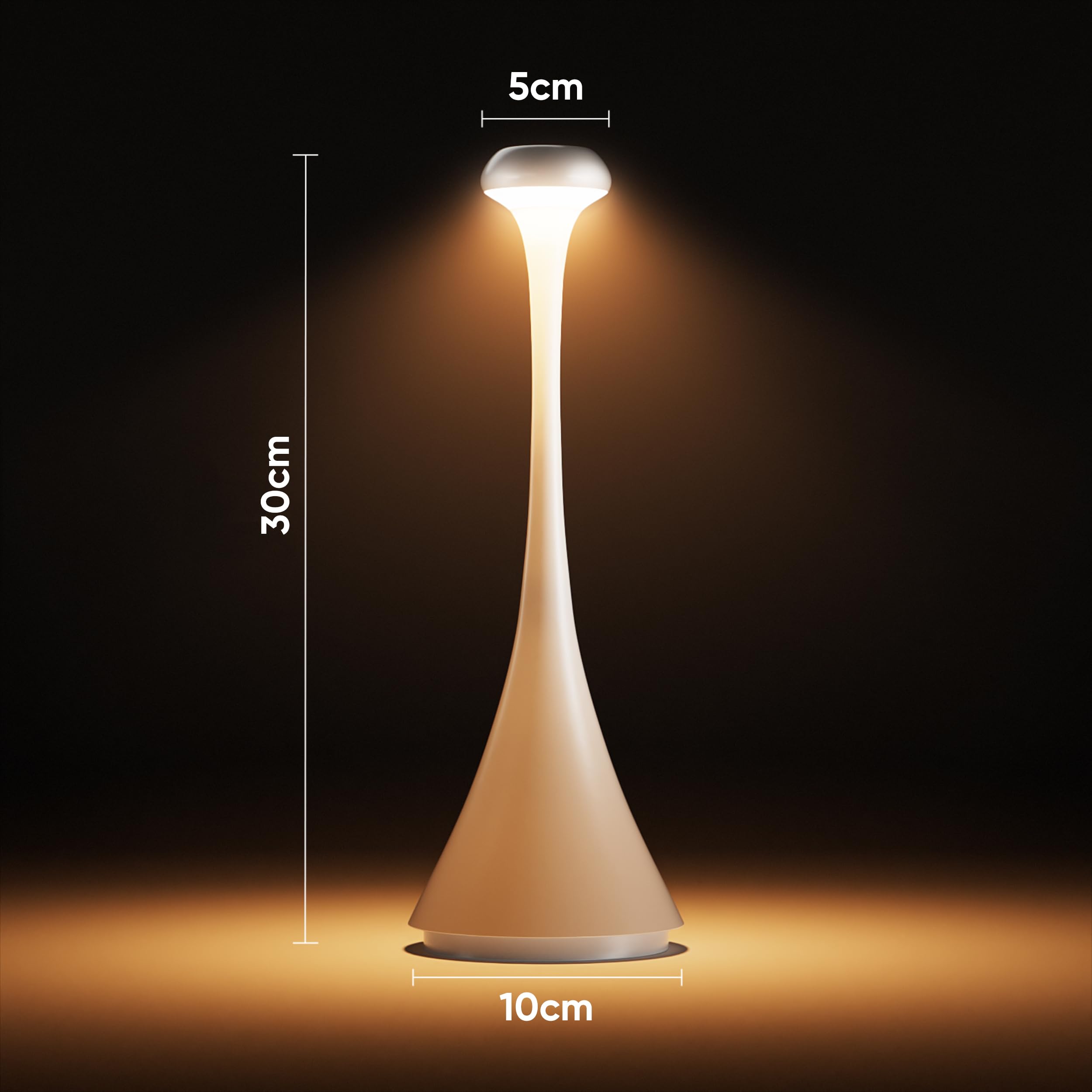 Brightower Table Lamp Wireless Dimmable Led Battery Table Light, Magnetic Rechargeable Warm White (2700K-6500K) Aluminum Outdoor Desk Lamp Ip54 Waterproof For Restaurant, Bedroom, Bar (Matte Black)