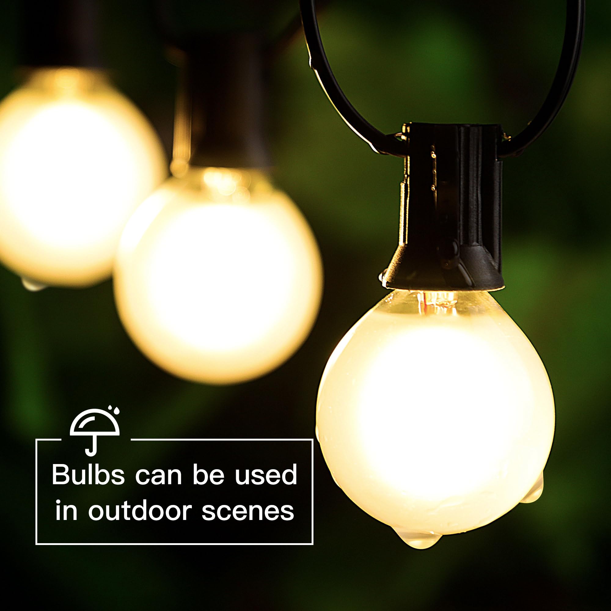 Hc G40 Led Replacement Light Bulbs E12 Led Globe Frosted Bulbs For Patio Decor Indoor Outdoor String Lights 1Watt Equivalent To 5W 10W Incandescent Bulbs,120V 2700K Warm White, 100Lm, 25-Pack