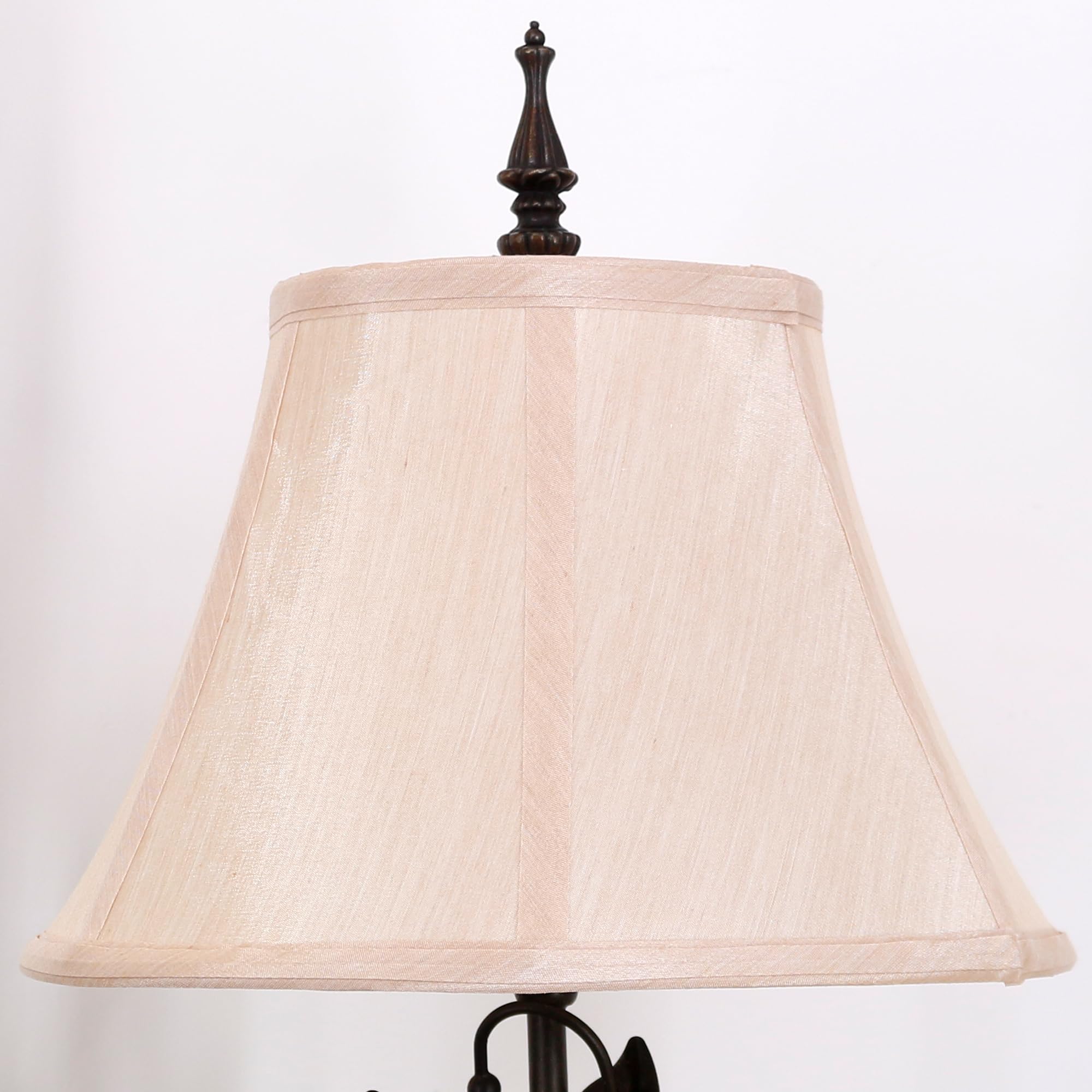 L-Juicwe Farmhouse Table Lamp Antique Resin Metal Leaf Base Traditional Rustic Mid-Century Desk Lamp 22.5 Inch Tall For Living Room Office Bedroom