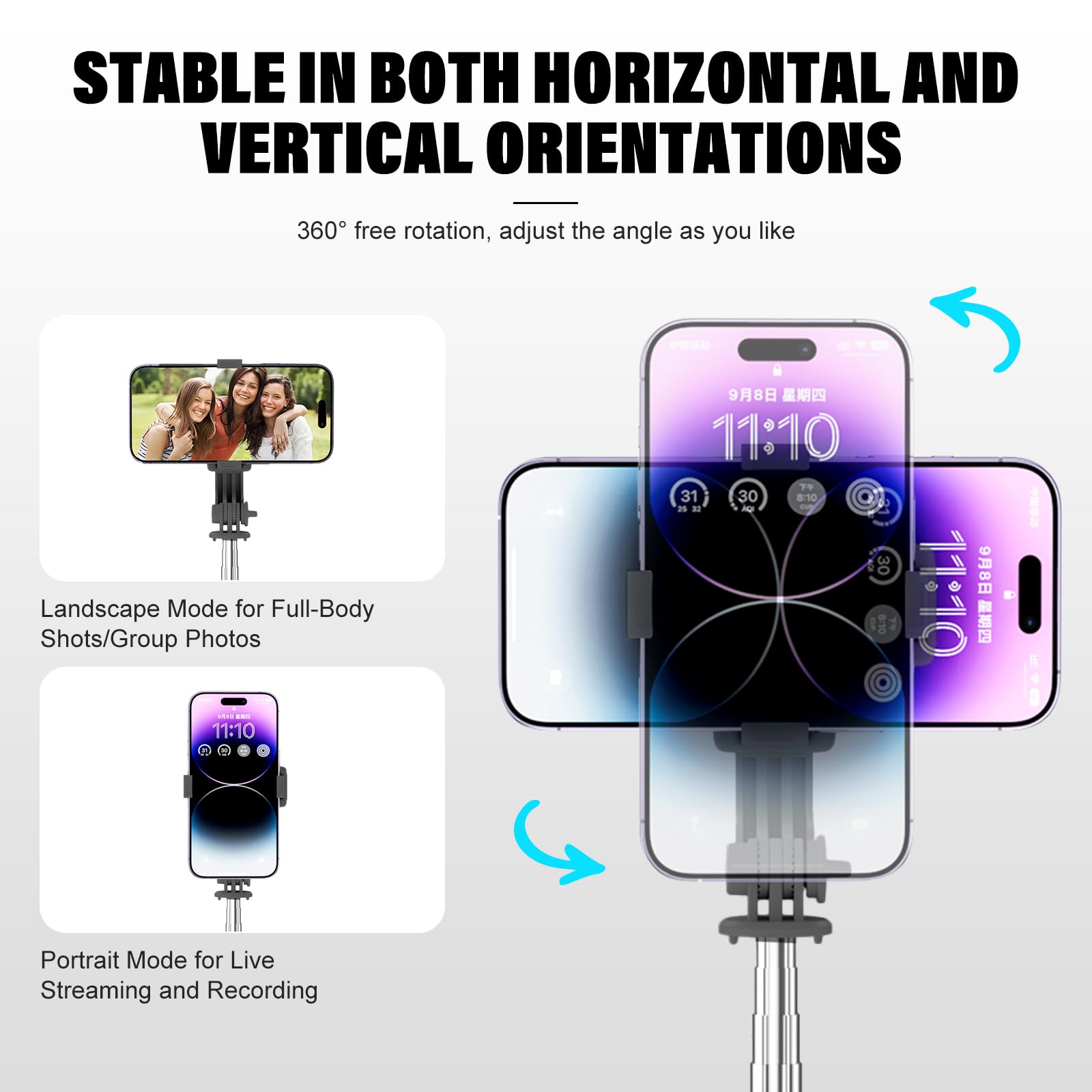 Noox Portable Selfie Stick With Remote, Extendable Cell Phone Tripod For Iphone 15/14/13/12/11/X/8/7, Galaxy S23/S22/S21/S20/Note/Z Flip, Pixel, Oneplus, Travel Phone Mount Holder Filming Video Recording