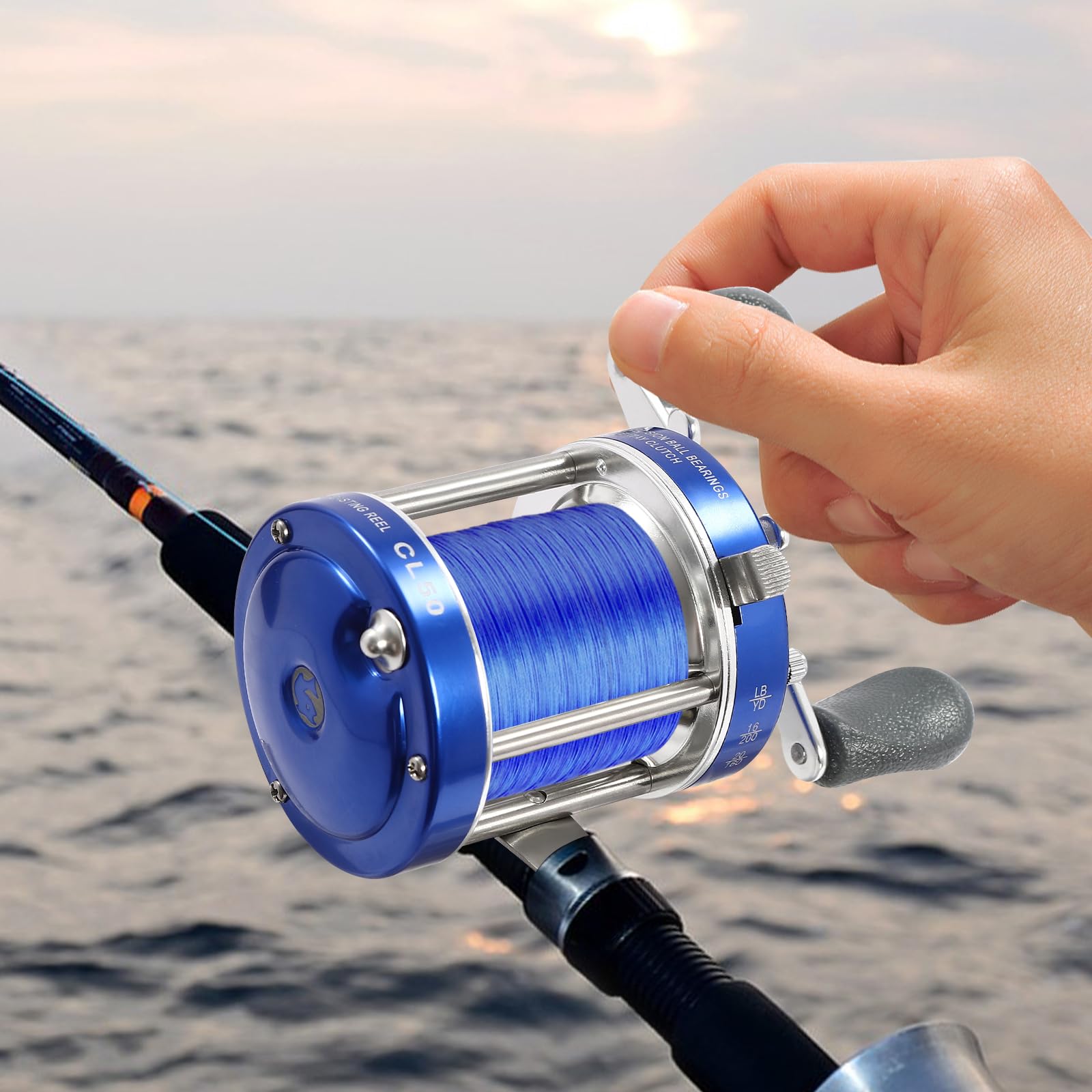Unndysrt Round Baitcasting Fishing Reel - Conventional Reel For Catfish And Other Freshwater & Saltwater Fishing - Durable Design For Anglers