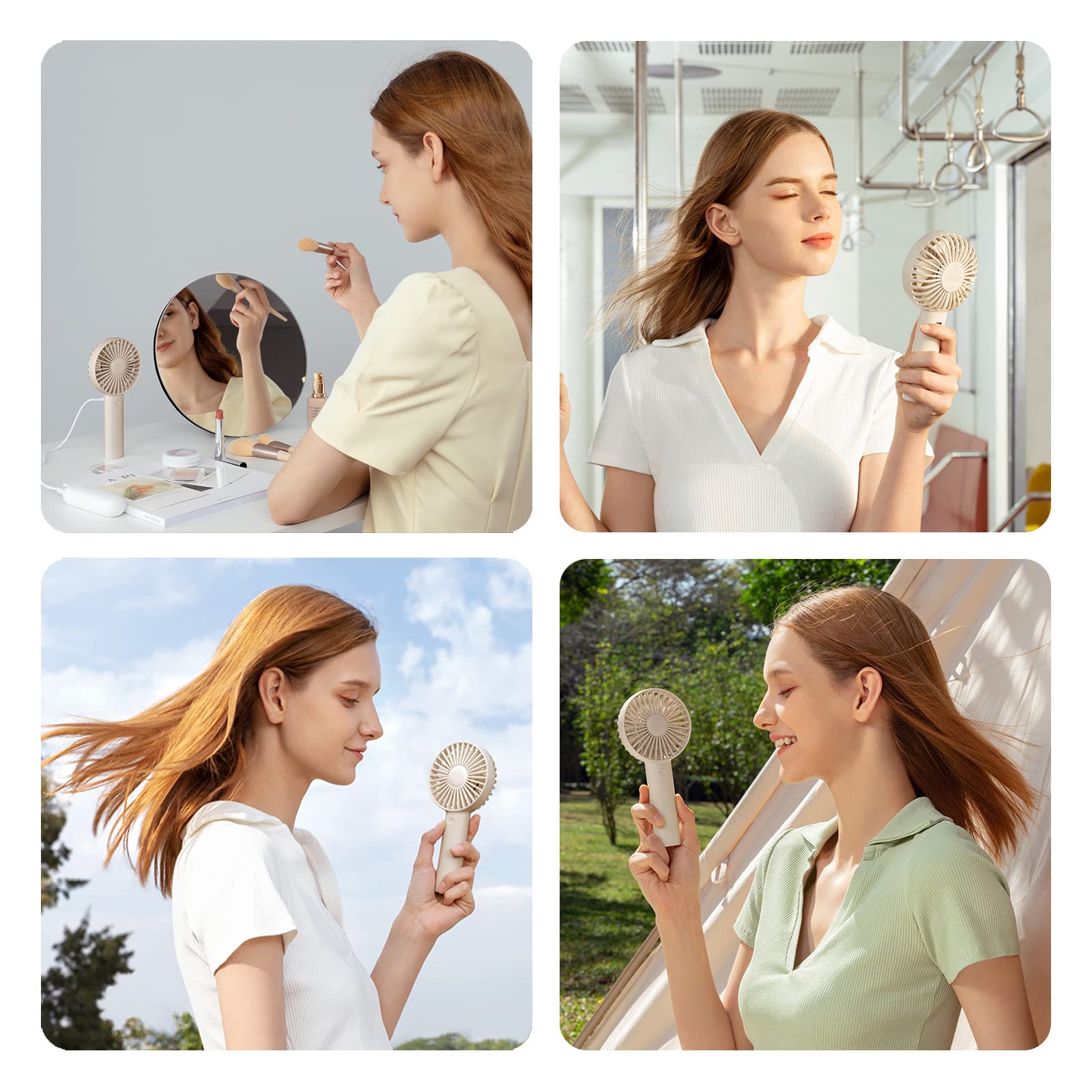 Jisulife Handheld Mini Fan, Portable And Small With 3 Speeds, Usb Rechargeable Battery Operate