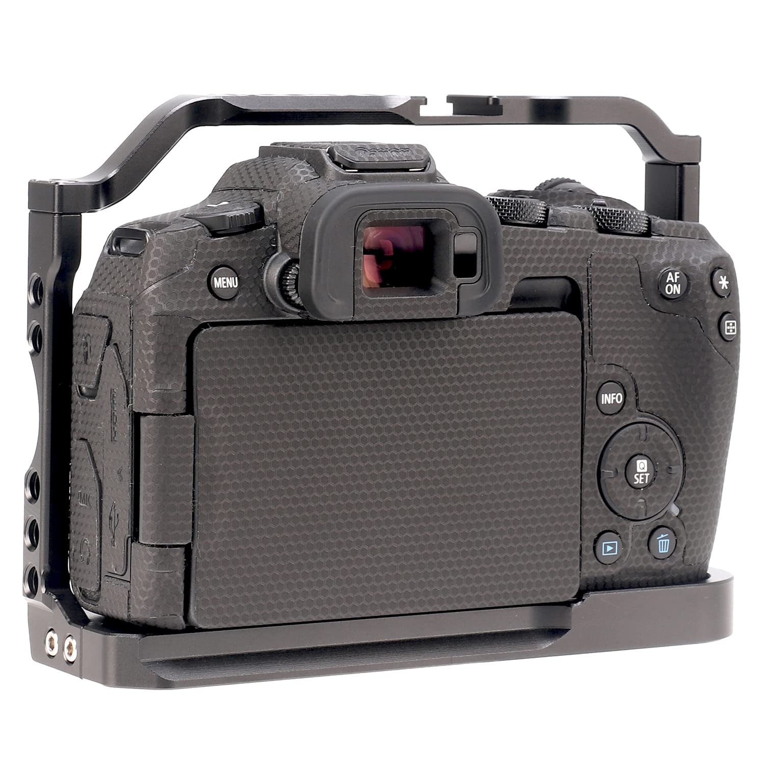 Jlwin R8 Cage For Canon R8 Camera With Quick Release Plate For Arca-Swiss,1/4" & 3/8" Screw Holes And Cold Shoe Mount For Accessories