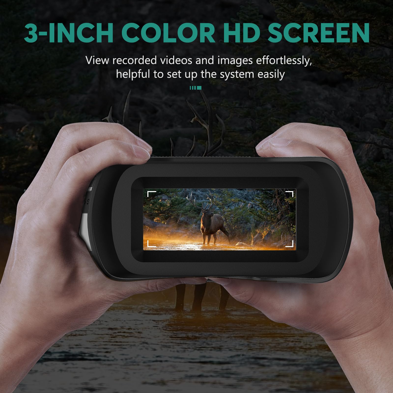 Leedeer Night Vision Binoculars Goggles Camera 4K For Adults With10X Optical Zoom, 1300Ft Range, Rechargeable, 3" Color Screen And 32Gb Tf Card (White And Black)