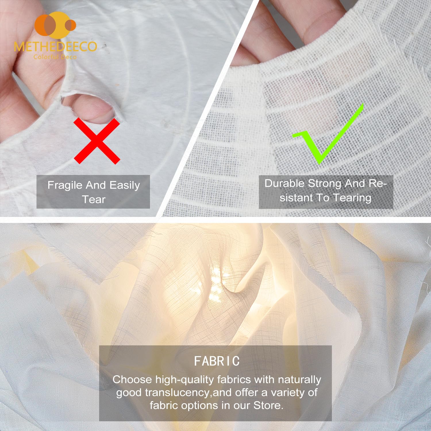 Methedeeco Handmade Linen Cotton Blend Semi Sphere Table Lamp Lantern Minimalism White Round Bedside Night Light Japans Chinese Lantern Lamp For Kids Room,Bedroom,Dormitory Office Desk Stand Light