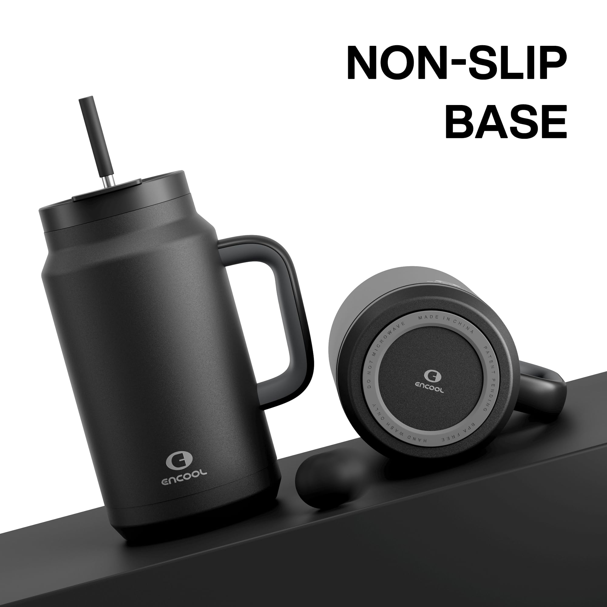 50 Oz Tumbler With Handle And Straw, 100% Leak-Proof Insulated Cup Large Water Bottle With 2-In-1 L