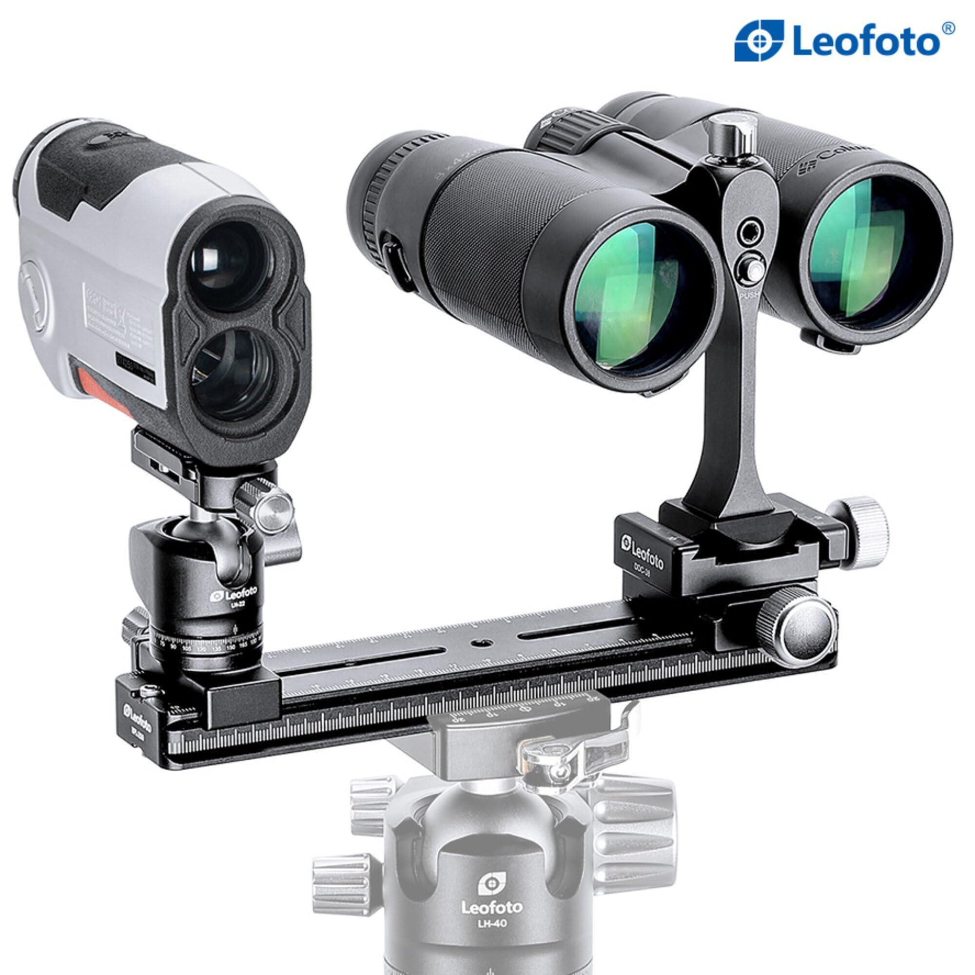 Leofoto Fdm-02 Arca Rail Kit, For Binocular/Rangefinder, Double Dovetail, Ball Head, Clamp With Qr Plate
