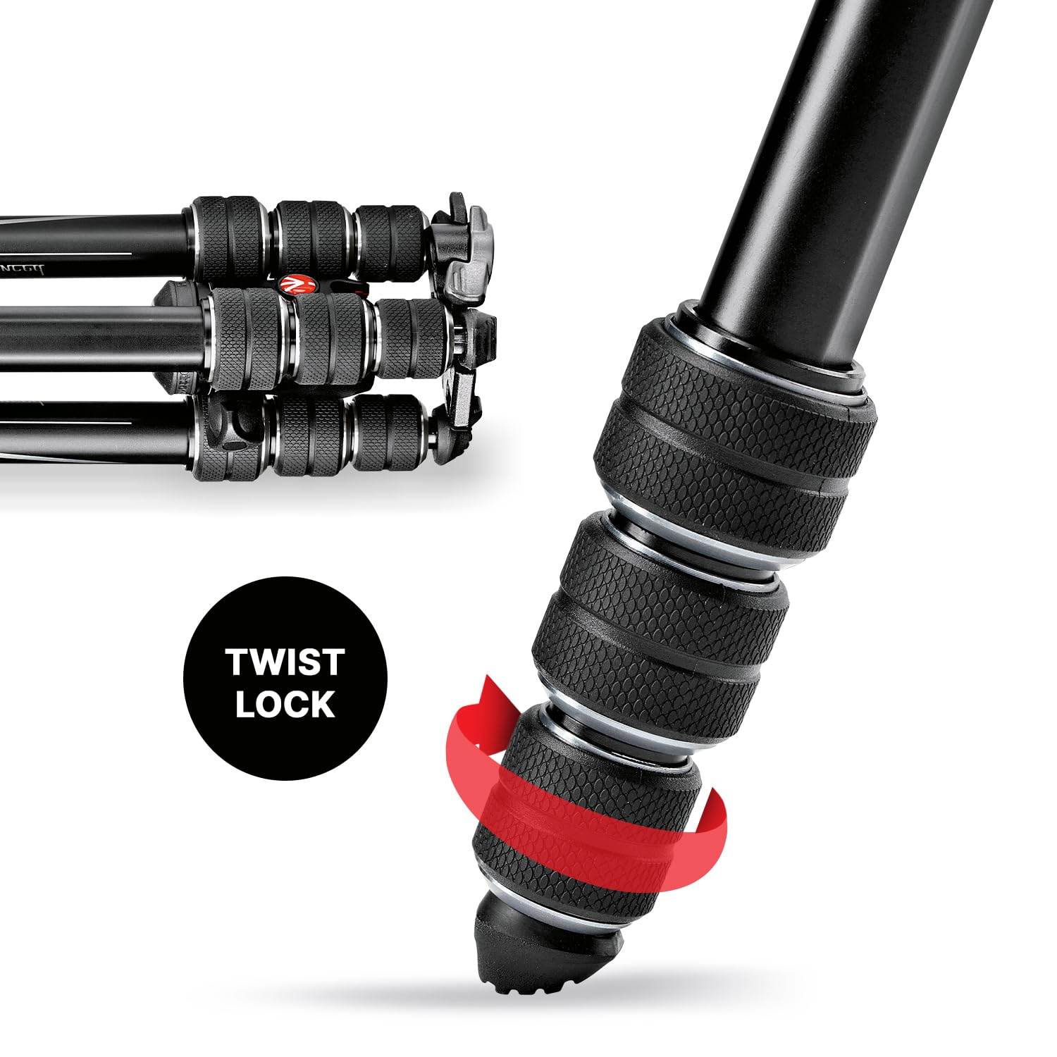 Manfrotto Be Gt Xpro Aluminium Camera Tripod, 496 Centre Ball Head, Twist Lock System, 90 Degree Column, 200Pl-Pro Plate, For Dslrs, Csc, Mirrorless, Macro Photography, Mkbfra4Gtxp-Bh