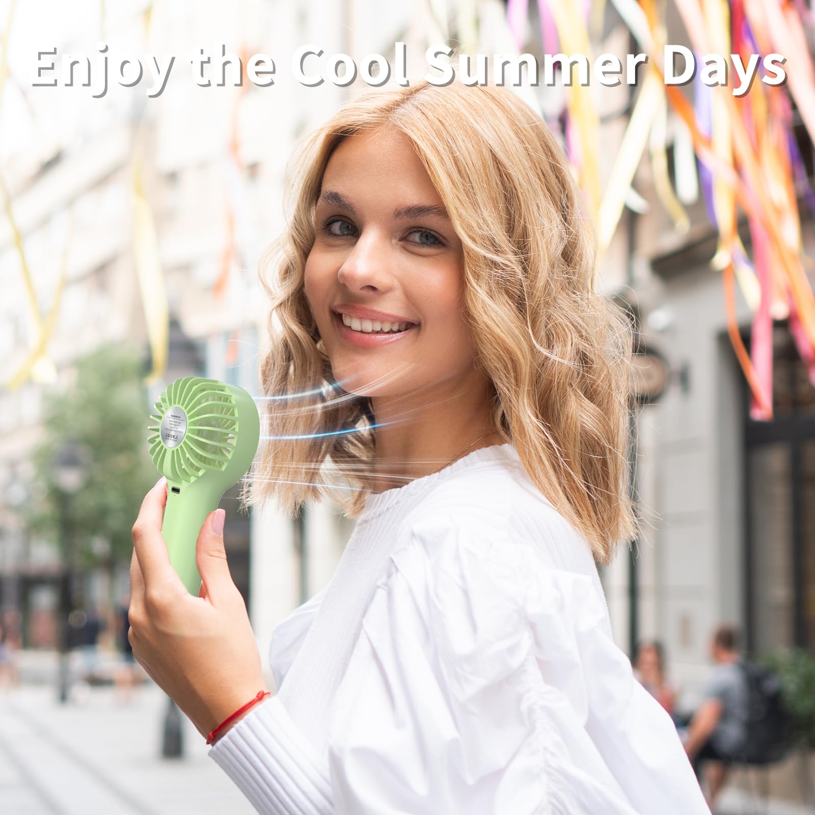 Mini Portable Fan With Base, Small Handheld Fan With 3 Speeds, Usb Rechargable, Battery Operated