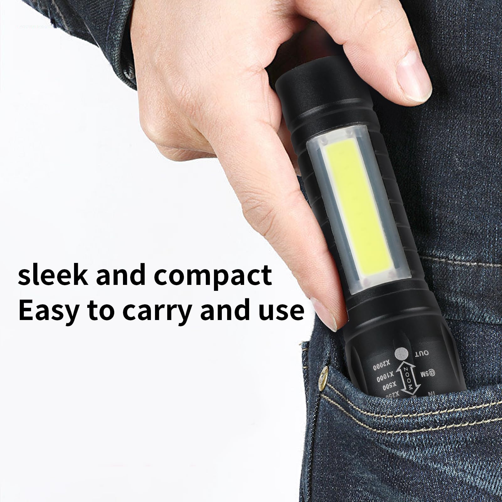 Hilngav 5 Pack Mini Small Pocket Led Flashlight Usb-C Rechargeable High Lumens Bright Powerful Edc Flash Lights - Aluminum Handheld Flashlight Bulk For, Portable Camping Christmas