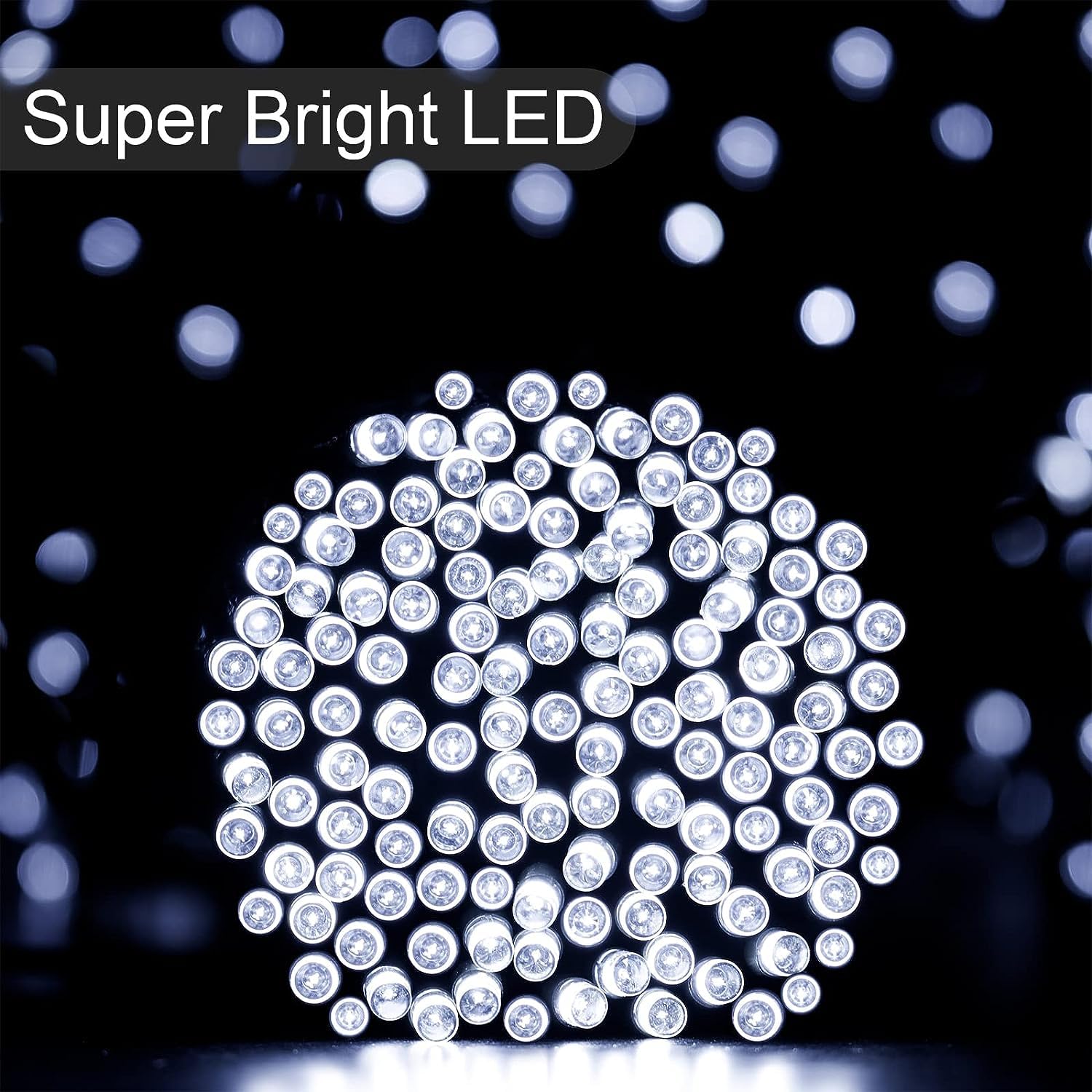 Lalapao Solar String Lights 2 Pack, 400 Led 144Ft Outdoor Waterproof Christmas Lights, 8 Modes For Tree, Patio, Yard, Garden, Parties Decoration (White)