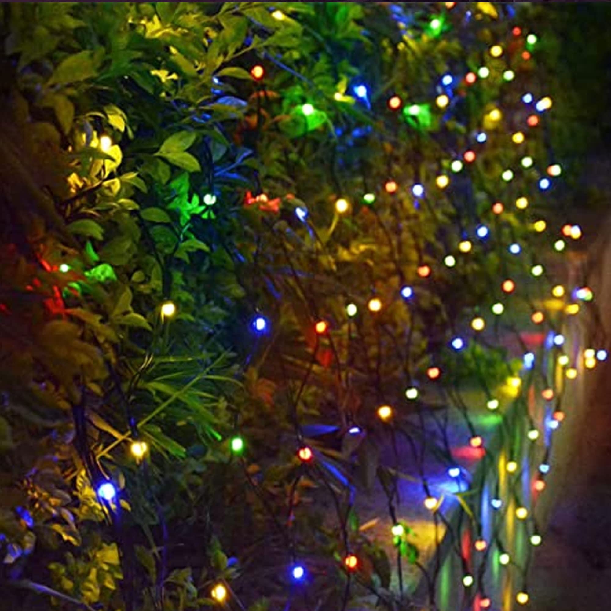 Dazzle Bright Christmas Net Lights, 360 Led 12Ft X 5 Ft Green Wire Waterproof Connectable String Lights With 8 Modes, Christmas Outdoor Lights For Bushes Garden Holiday Decoration (Multi-Colored)