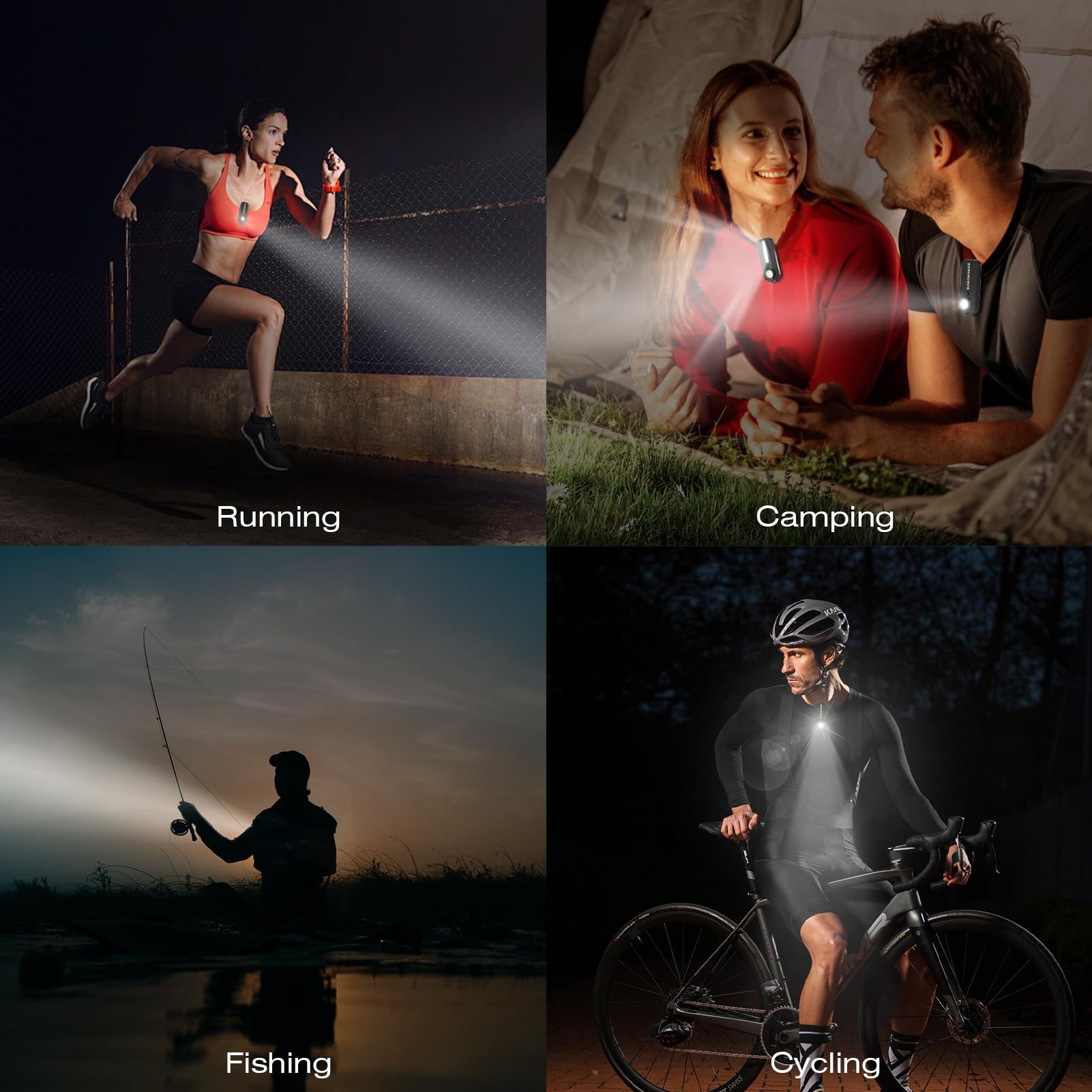Lhotse Rechargeable Clip-On Running Light For Runners 2 Packs, Hands- Led Safety Flashlight For Night Walking, Camping, Hiking, Fishing, And Dog Walking