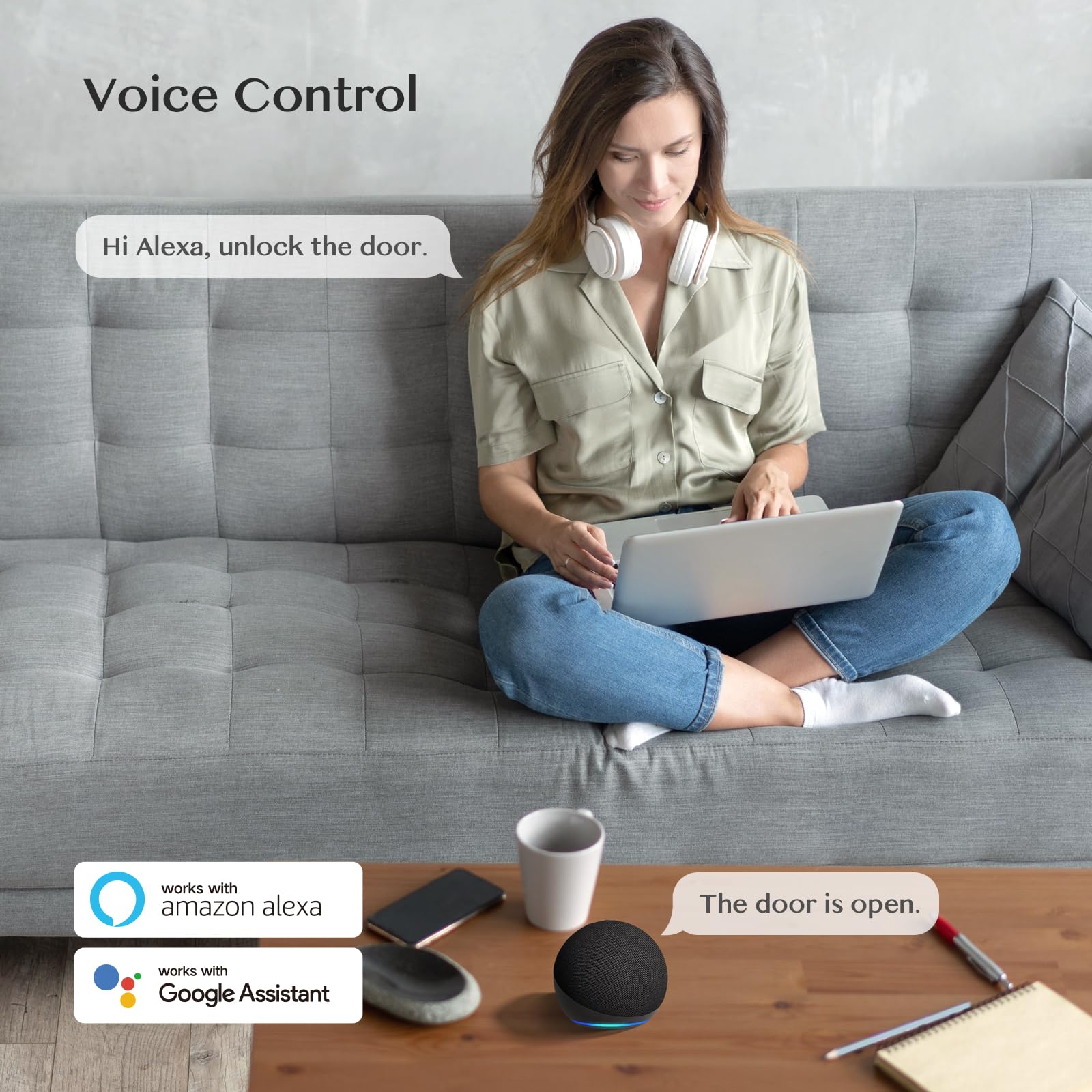 Yamiry Wifi Gateway For Yr01 Yr05 Smart Lock With Handle,Compatible With Nice Digi App, Remotely Control Keyless Entry Door Lock,Compatible With Alexa To Voice Control Smart Door Lock