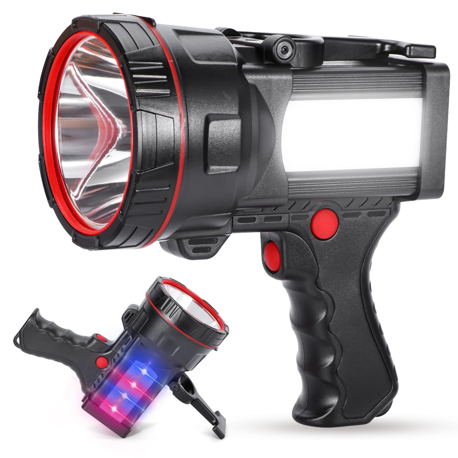 Vanvale Superbright Handheld Led Spotlight Flashlight Powerful Searchlight Usb Rechargeable Lantern With Power Bank Function Portable Camping Emergency Light (White Light)