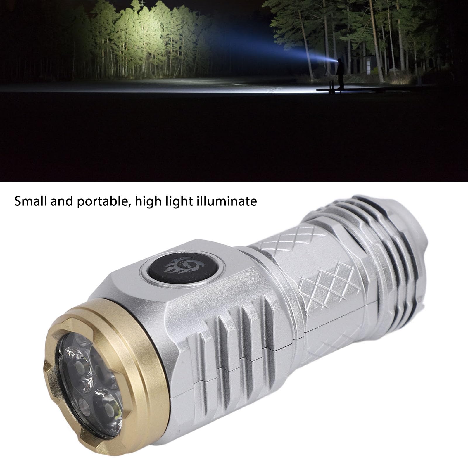 Ccylez Mini Led Flashlight, Widely Used Long Battery Life Small Multiple Modes Light Portable 3 Leds Powerful Flash Light For Outdoor Camping (Silver)