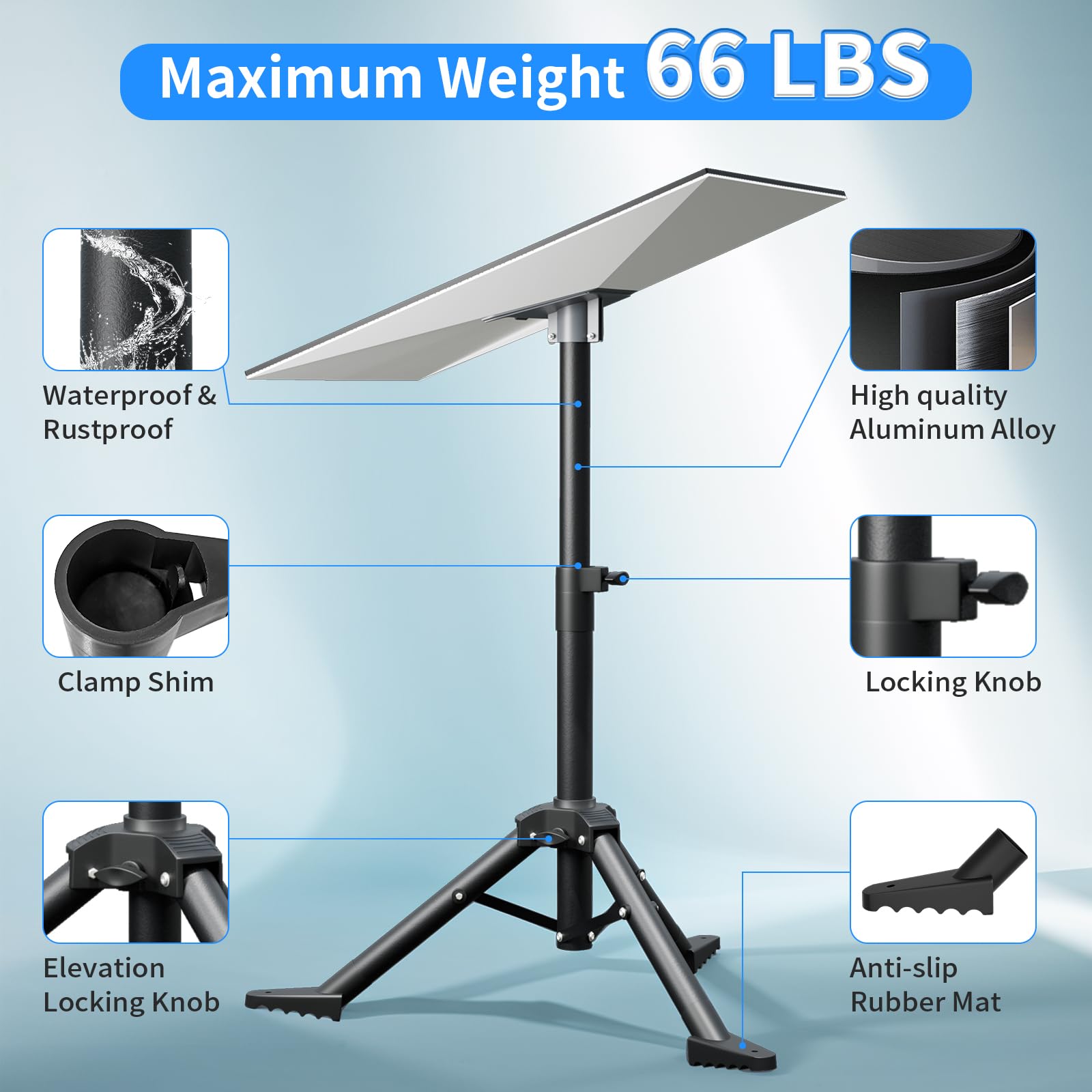 Szfzmz Starlink Gen 3 Tripod Stand With Starlink Pipe Adapter, Outdoor Portable Starlink Standard Kit, Easy To Install, Compatible With Starlink Gen 3 For Camping And Rv Travel