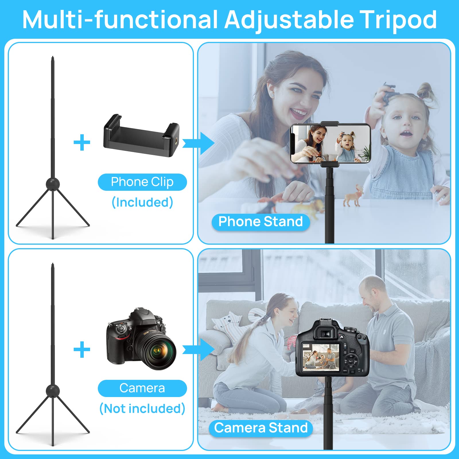 Qiaya Ring Light With Stand And Phone Holder, 14" Selfie Lights 77" Tall Tripod With Remote Compatible With Iphone Phone Led Halo Standing Lighting For Makeup Tiktok Youtube Camera Photography Zoom Videos