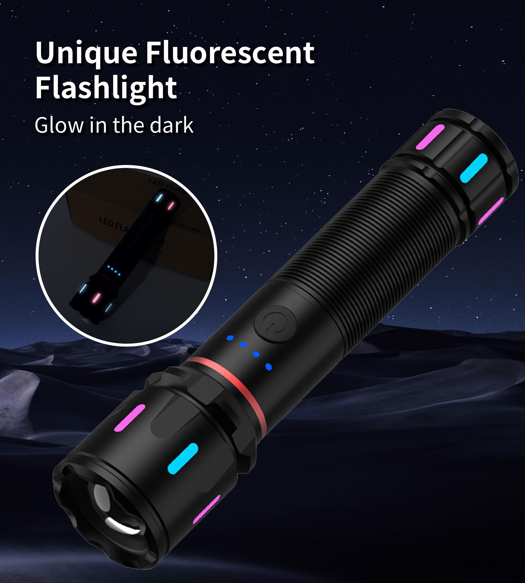 Wahliwahli 2 Pack Led Rechargeable Flashlights High Lumens, 1000+ Lumens Super Bright Zoomable Fluorescent Flashlights, Waterproof Powerful Multifunctional Flashlights For Home Camping Hiking