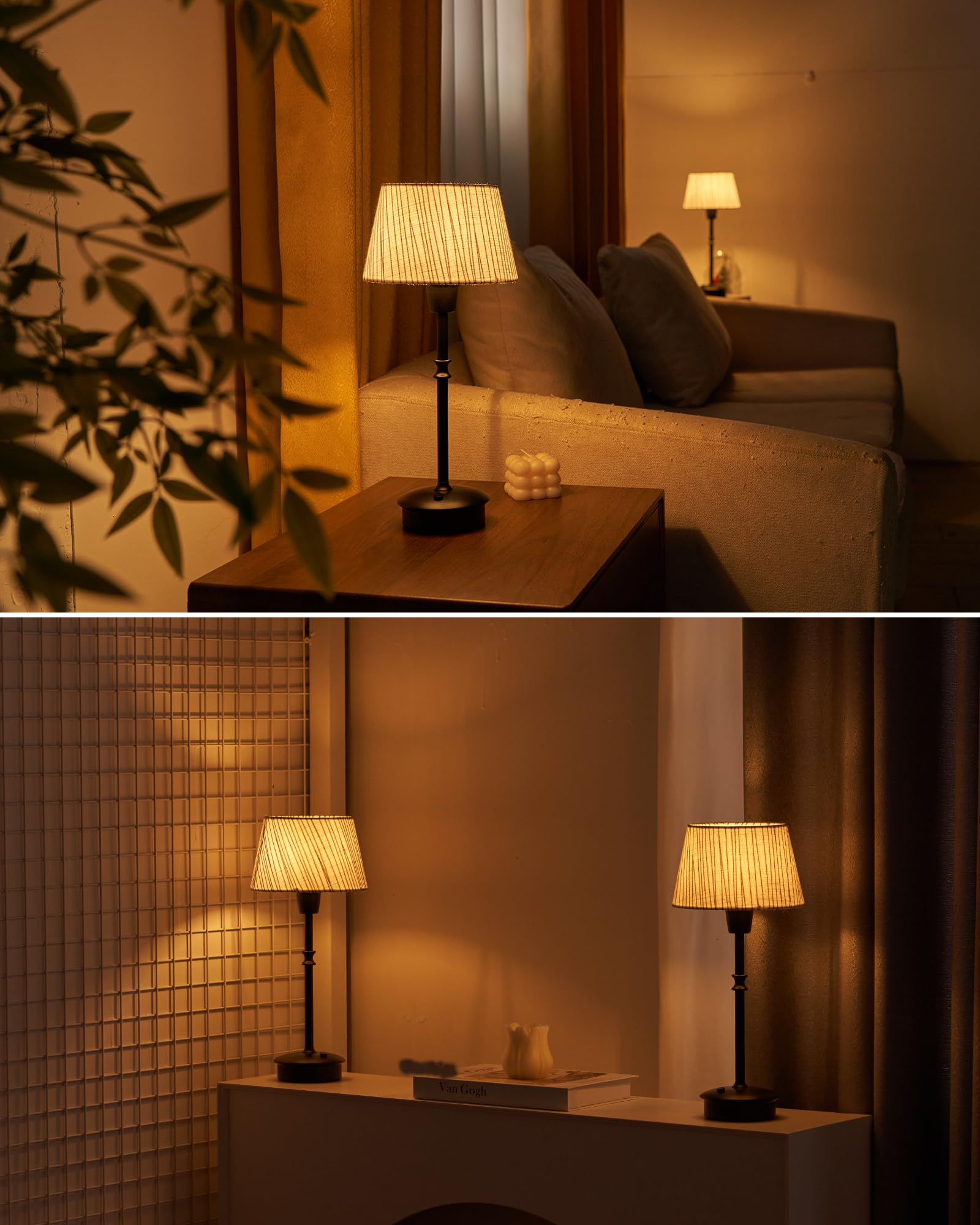 Depecal Rechargeable Cordless Table Lamp, 5200Mah Portable Small Battery Operated Lamp, 13" Dimmable Touch Bedside Night Light, Warm Ambient Lighting For Restaurant Bar Dining Patio Side End Table Kitchen