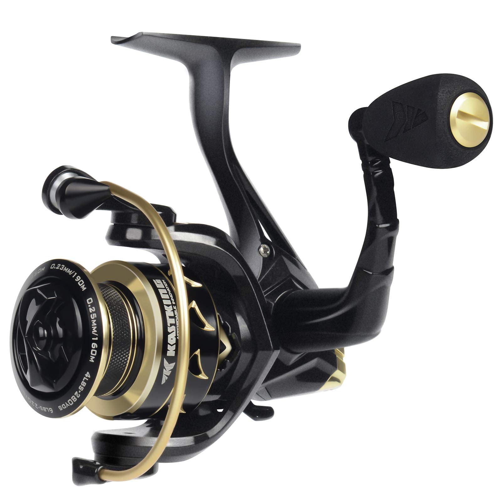 Kastking Valiant Eagle Gold Spinning Reel - 6.2:1 High-Speed Gear Ratio, Freshwater And Saltwater Fishing Reel, Faster Line Retrieve, Braid Ready Spool, 7+1 Shielded Stainless Steel Ball Bearings