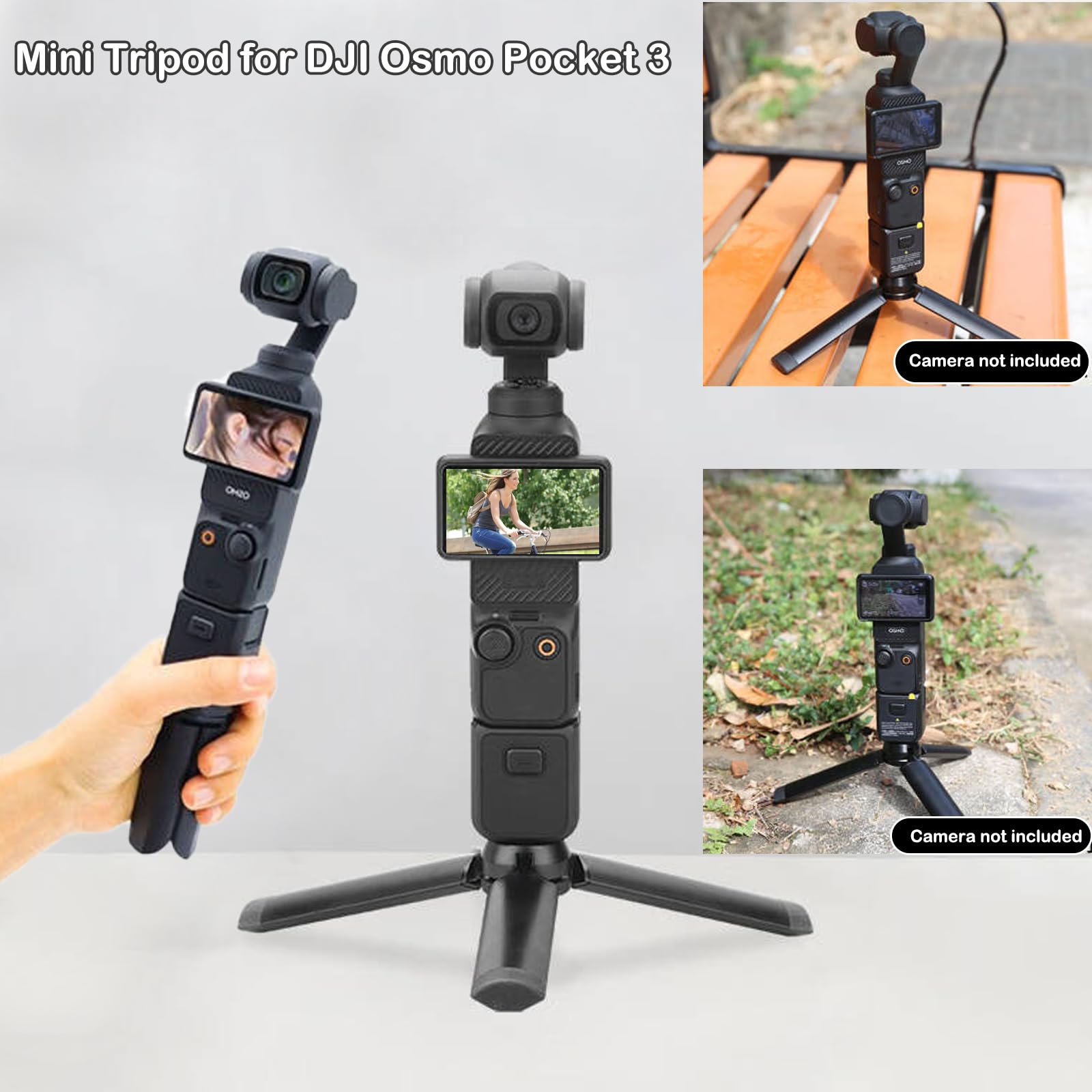 Pctc Mini Tripod For Dji Osmo Pocket 3, Desktop Tabletop Stand Compact Tripod For Go Pro Hero13 /12/11/10/9/Osmo Mobile2/Insta360 One X3/X4/X5/Feiyutech/Zhiyun Tabletop Stand Grip Accessories