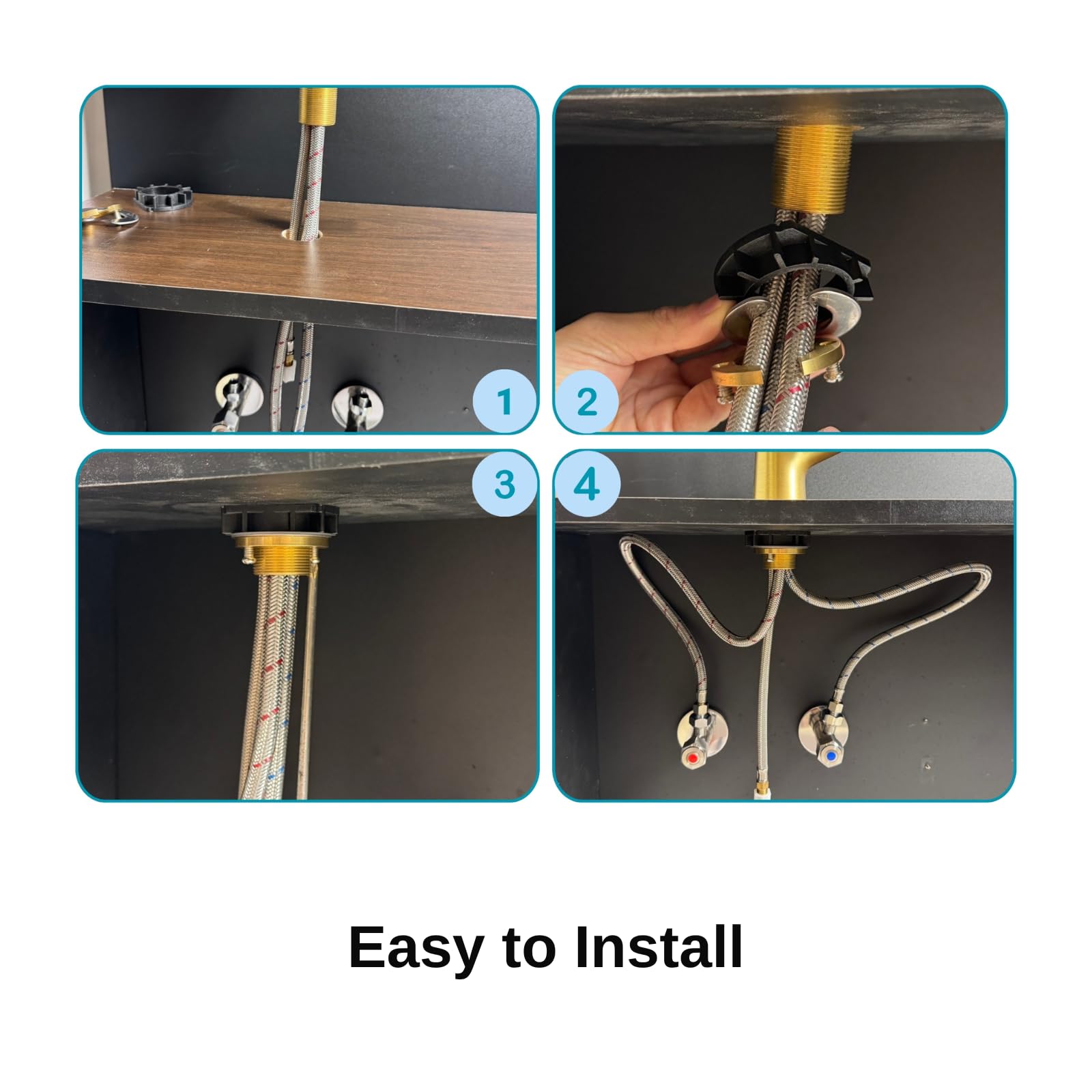 Stilwerk Creation & Living Stilwerk 3 In 1 Kitchen Sink Faucet Krp2268, 3 Way Kitchen Faucet, Cold And Hot Water Mixer Kitchen Tap, Brass Drinking Water Faucet, 360° Swivel, Lead-, Gold