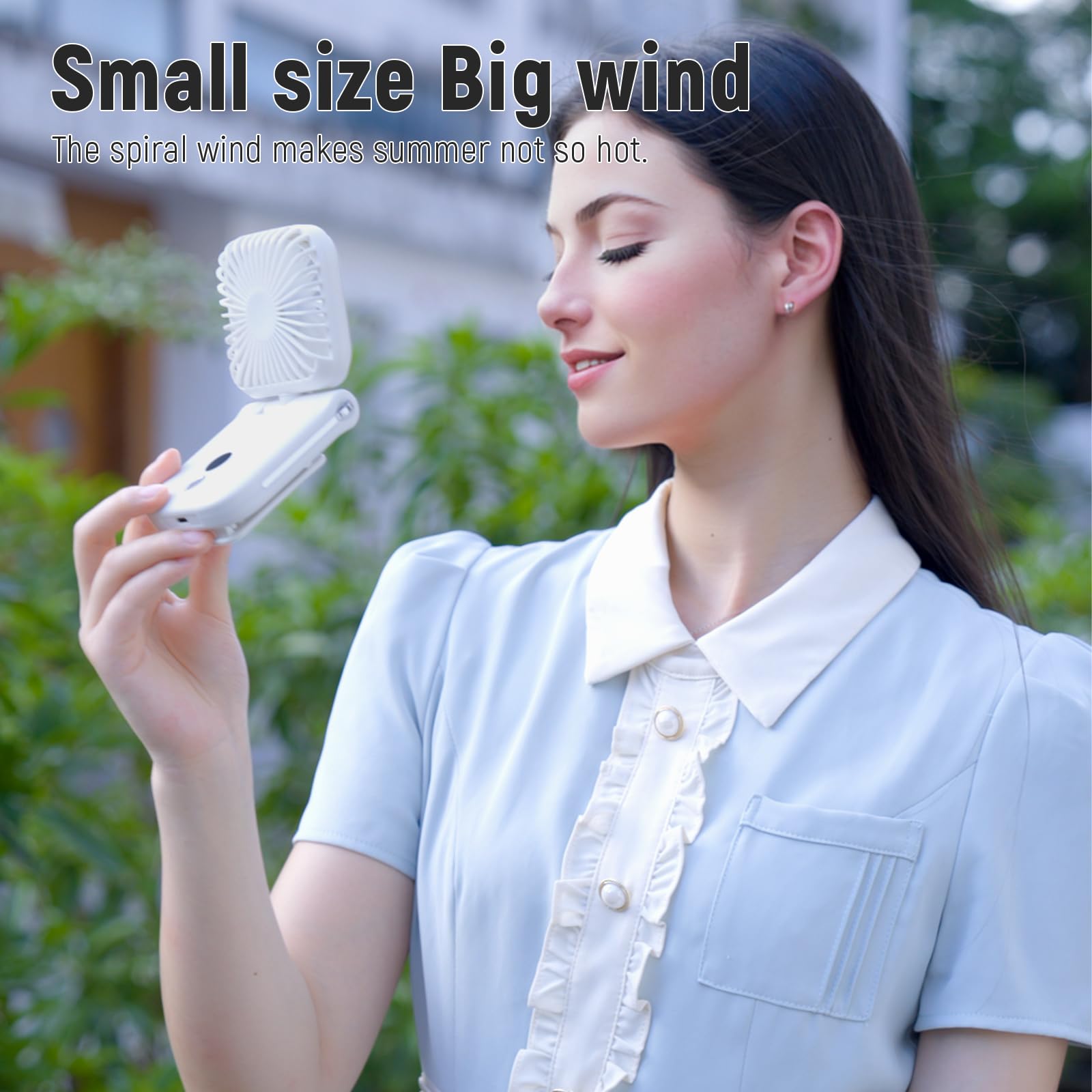 Mini Portable Handheld Clip On Rechargeable Personal Hand Fan With Led Display, Pocket Battery