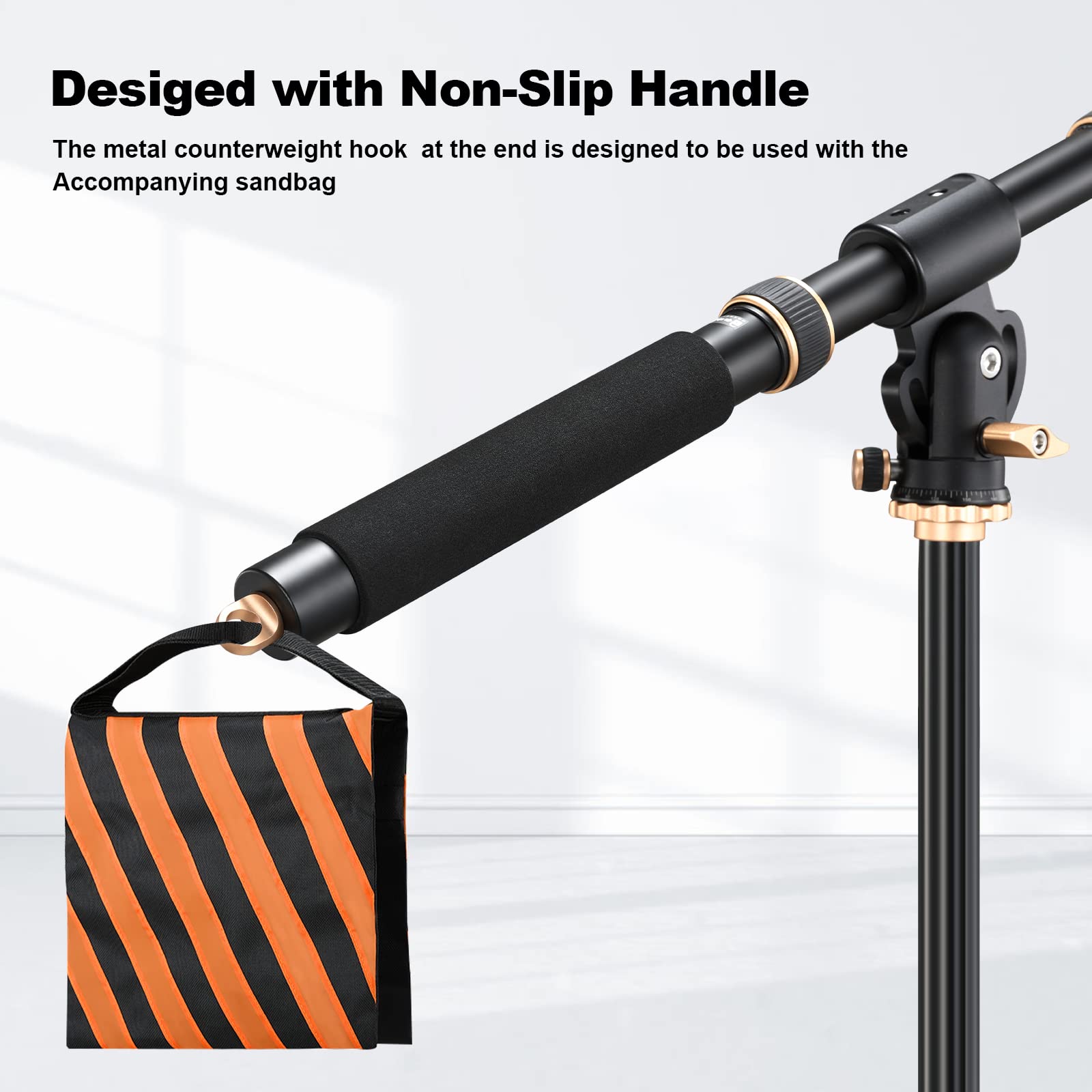 Soonpho Ql-02 Heavy Duty Extension Boom Arm Bar, 1.5Ft To 3.4Ft Adjustable Aluminum Alloy Crossbar Holding Arm With Sand Bag For Photography Light Stand Tripod,Softbox,Studio Strobe