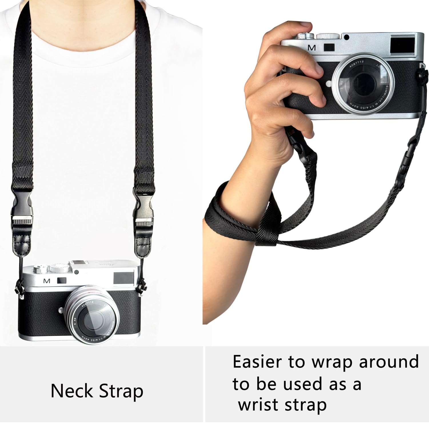 Chmete Camera Neck Strap/Thin Washable Soft Camera Strap Or Binoculars Strap,39 Inch,Black
