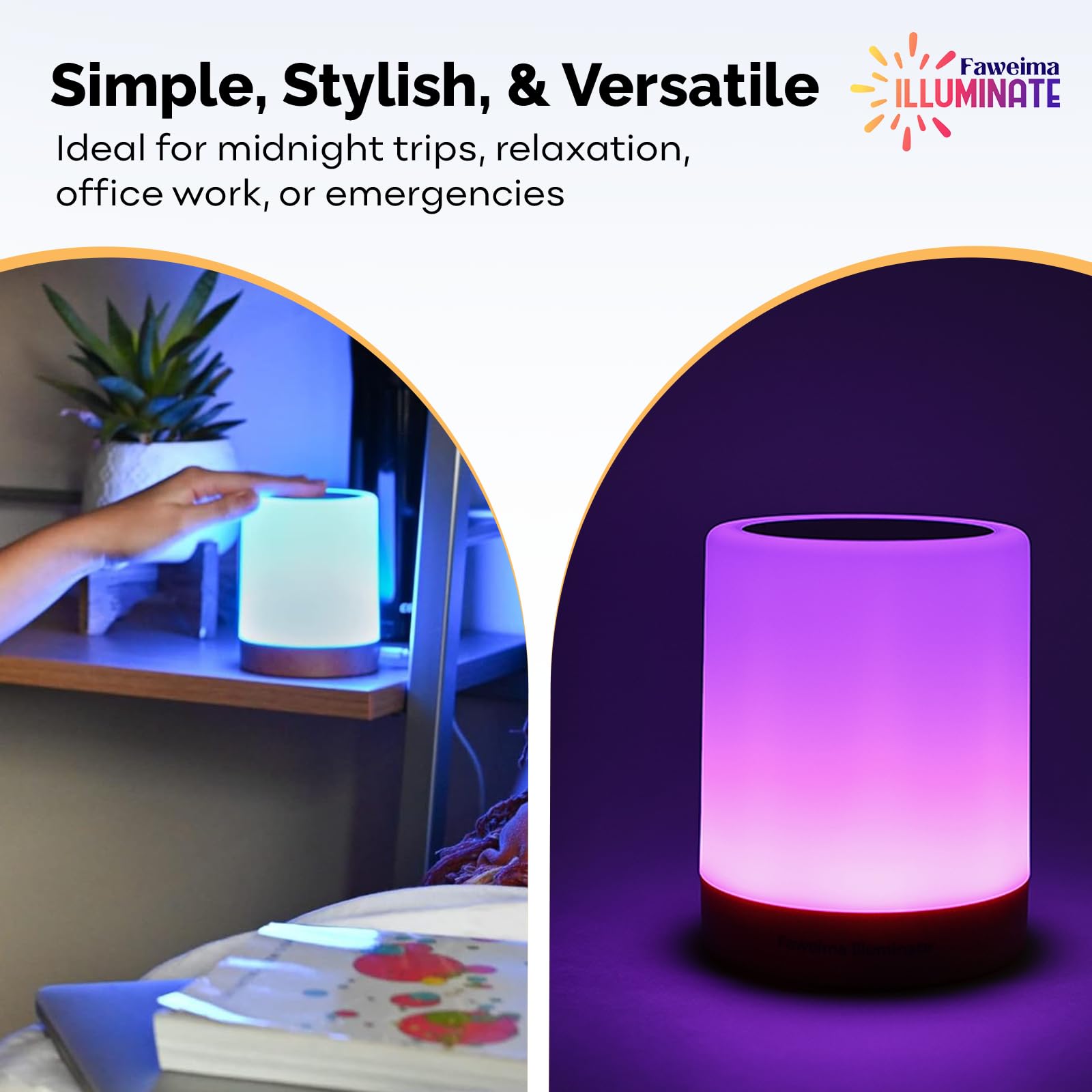 Faweima Illuminate Recharge Glow Night Light Touch Lamp Baby Night Lights For Nursery