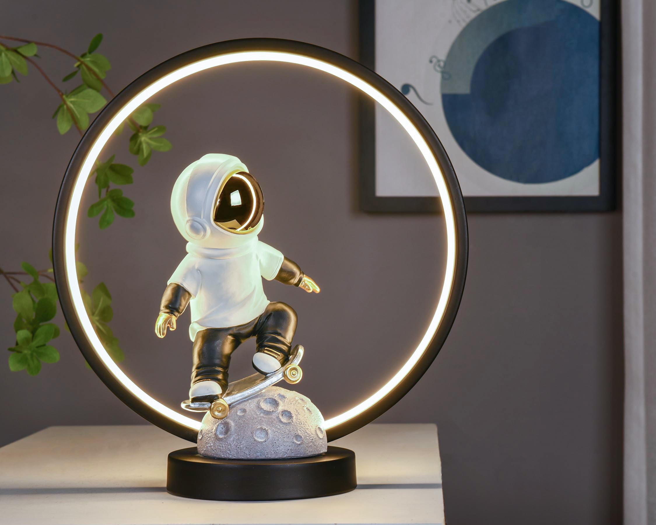 Saysmile Astronaut Night Light For Kids Adults, Led Bedside Table Lamp Nightstand Lamp With Usb Plug For Kids Room, Bedroom, Living Room - Idea For Birthday, Christmas