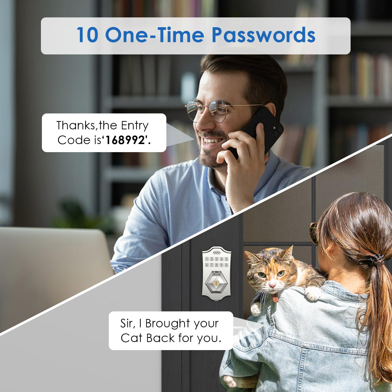 Kanfox Ks3 Keyless Entry Door Lock Deadbolt With Keypad,Smart Locks For Front Door With 2 Keys,Electronic Door Locks Deadbolt,Auto Lock,Easy Installation,Satin Nickel