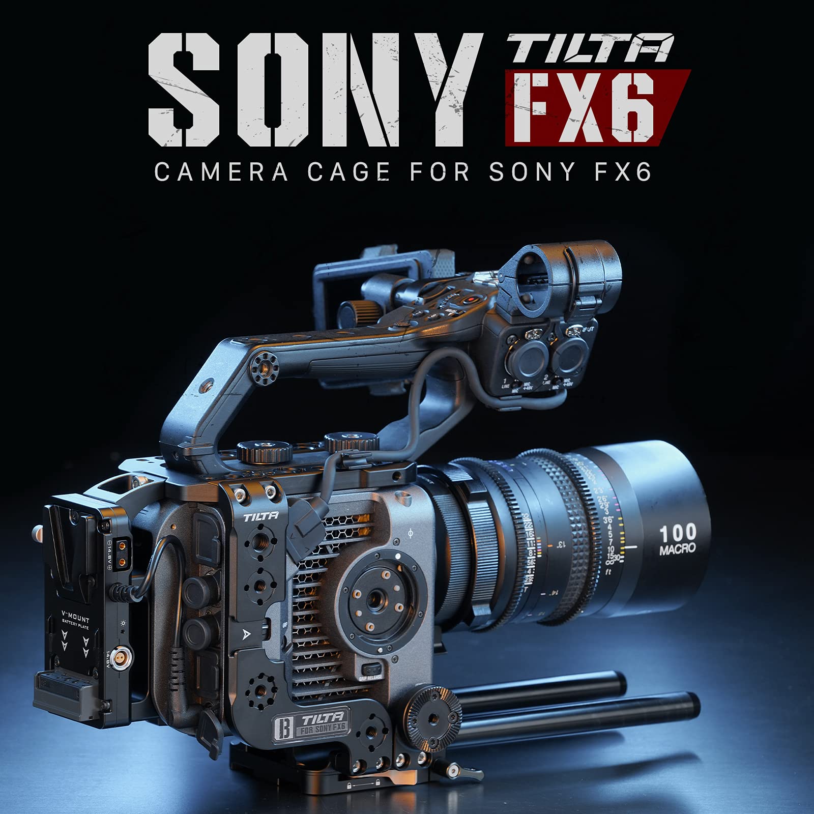 Tilta Camera Cage Compatible With Sony Fx6  Includes: Quick Release Baseplate  Side Arm  Multi-Functional Top Plate
