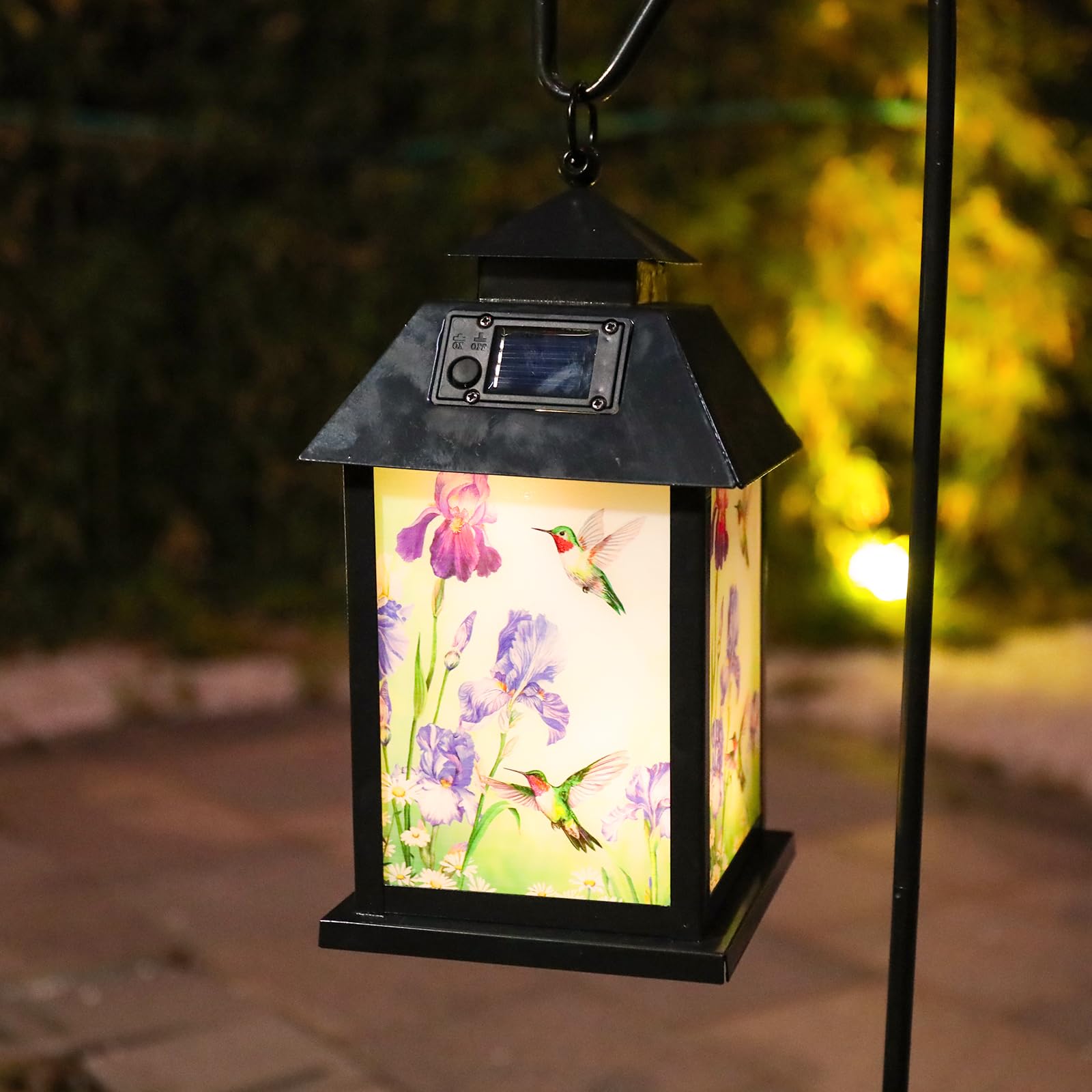 Afirst Solar Lantern Outdoor, Hanging Lights Decorative Hummingbird Outdoor Lighting Waterproof Umbrella Lights For Patio Garden, Table,Party Decor（Included Shepherd Hook）
