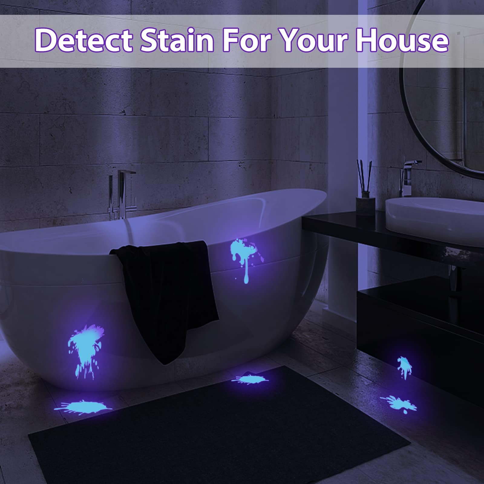 Mowetoo Uv Flashlight, Portable Blacklight Flashlight, Led Torch With White And Ultraviolet Light Combo, Black Light Pet Urine Detector For Dog Cat Pee, Id Check, Ac Leak, Bed Bug, Rocks, Resin (2)
