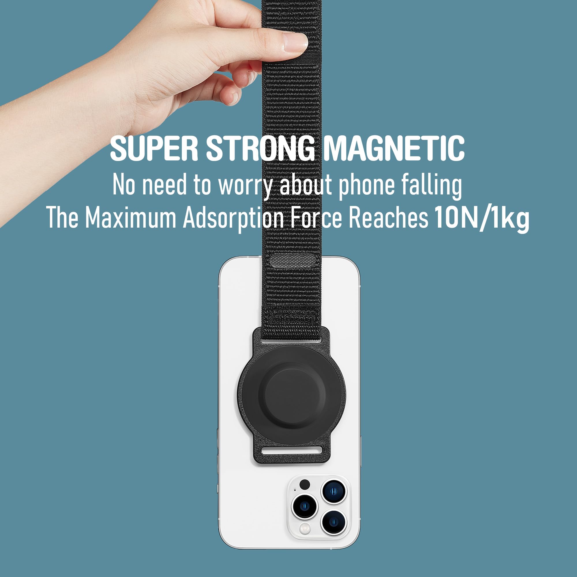 Costysee Magnetic Phone Mount For Gym,Fitness Phone Holder With Velcro Strap For Treadmill/Stroller/Indoor Cycling Handlebar & More,Compatible With Iphone 15/14/13/12 Series