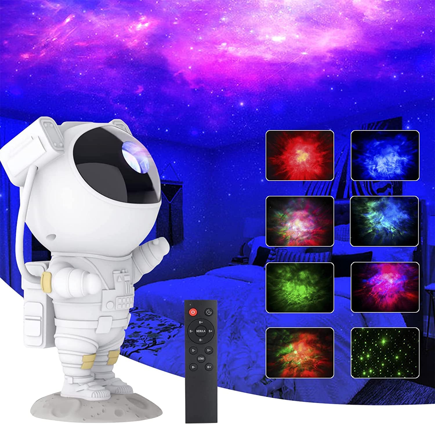 Fitzladd Star Projector Galaxy Night Light, Tiktok Astronaut Space Projector, Starry Nebula Ceiling Led Lamp With Timer And Remote, Kids Room Decor Aesthetic,  For Christmas, Birthdays, Valentine'S Day