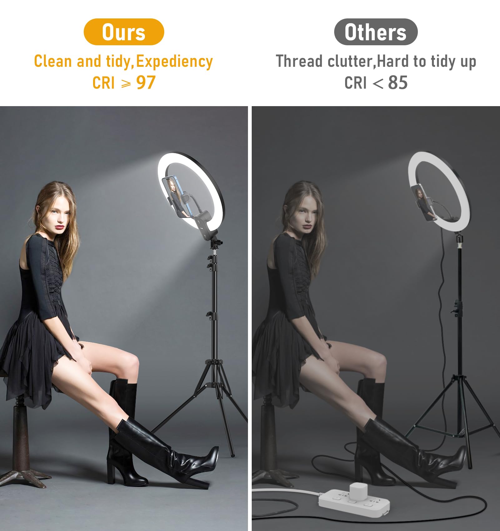 Kmasic 12 Inch Ring Light 2800Mah Rechargeable, Led Circle Selfie Ringlight Cordless With 63" Tripod Stand/Phone Holder/Remote For Live Stream/Makeup/Video Recording/Tiktok/Youtube/Podcasting/Vlogging
