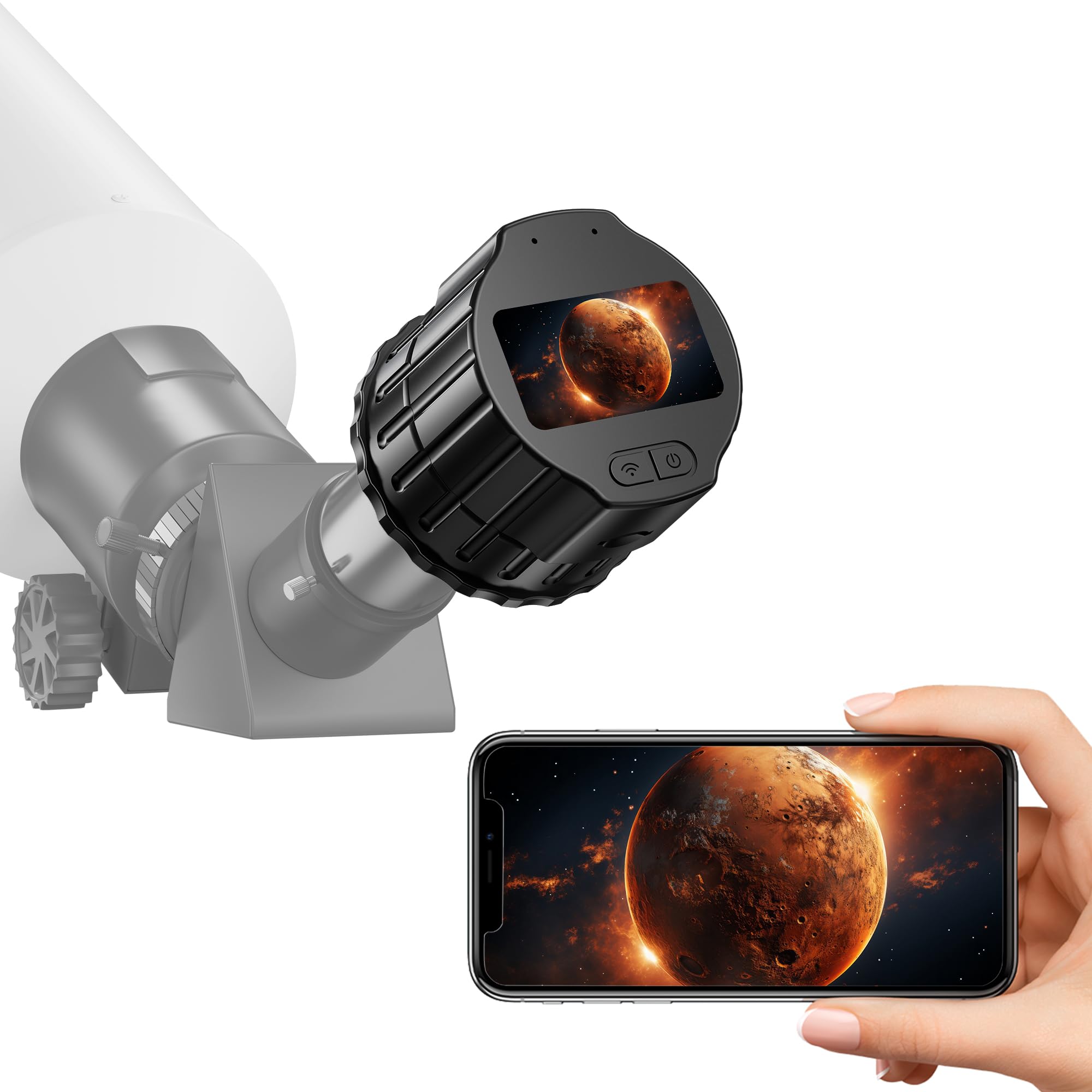 Telonixium Wifi Telescope Camera Eyepiece, 64G Electronic Eyepiece Camera With 1.5" Screen, Astronomy Camera Fits To 28Mm- 50Mm Scopes, Perfect For Astrophotography, Birds Watching