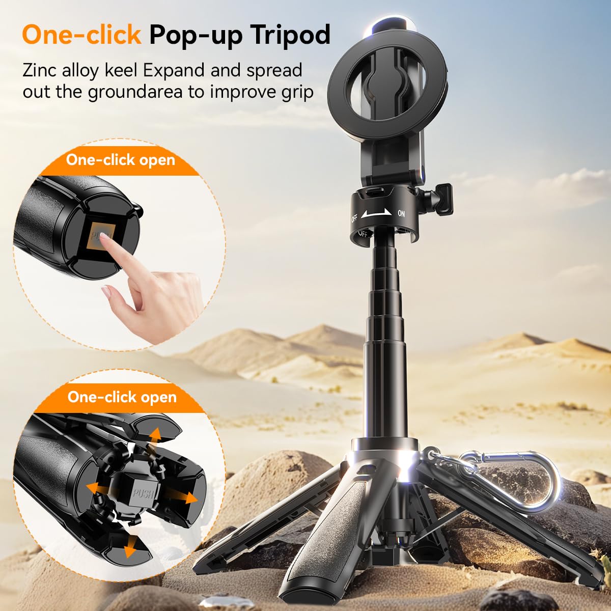 Xo Simple Is Beauty Magnetic Selfie Stick For Iphone,Portable Selfie Stick Tripod Retractable Mini Cell Phone Tripod For Group Photos,Vlogs, Photography,Compatible With Iphone 16/15/14/13/12 Series With Remote Control