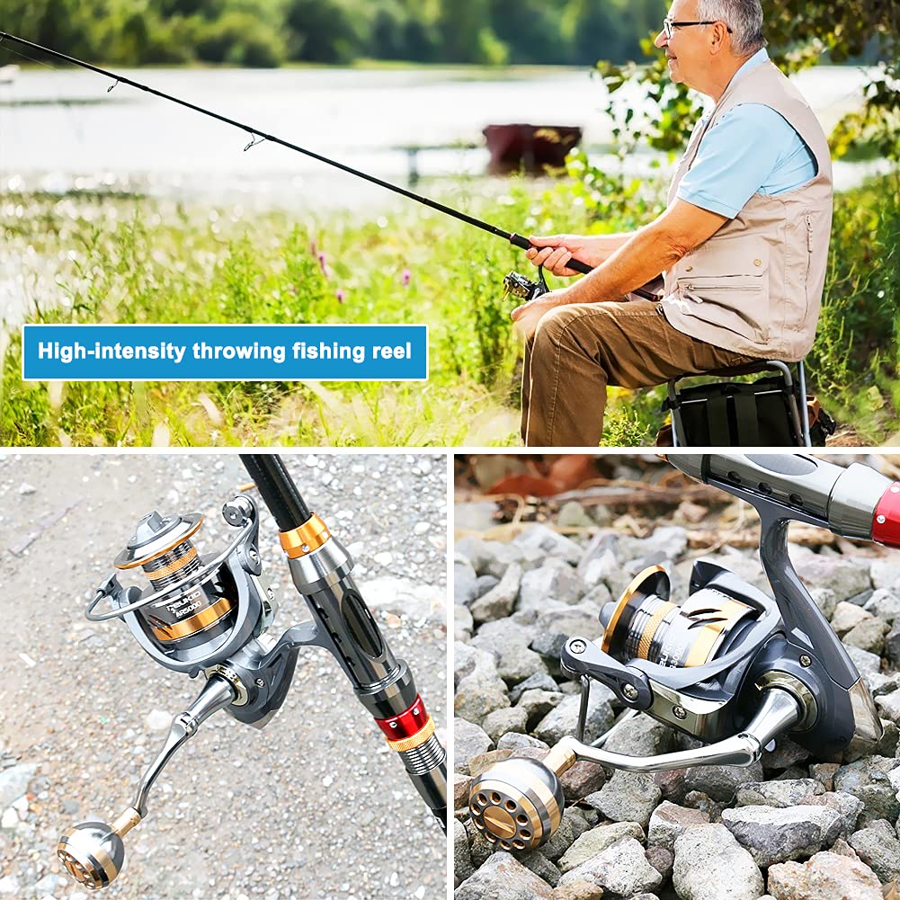 Acetop Lightweight Inshore Surf Fishing Reel, Heavy Duty Smooth Catfish Spinning Fishing Reel For Saltwater & Freshwater Fishing