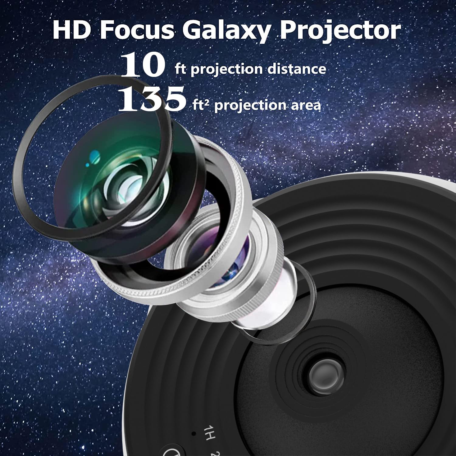 Rusoso Star Projector,Galaxy Projector,13 In 1 Planetarium Star Projector Realistic Starry Sky Night Light,360 °Rotation,Timing,Mute Design,Projection Effect Forbedroom,Party,Game Rooms